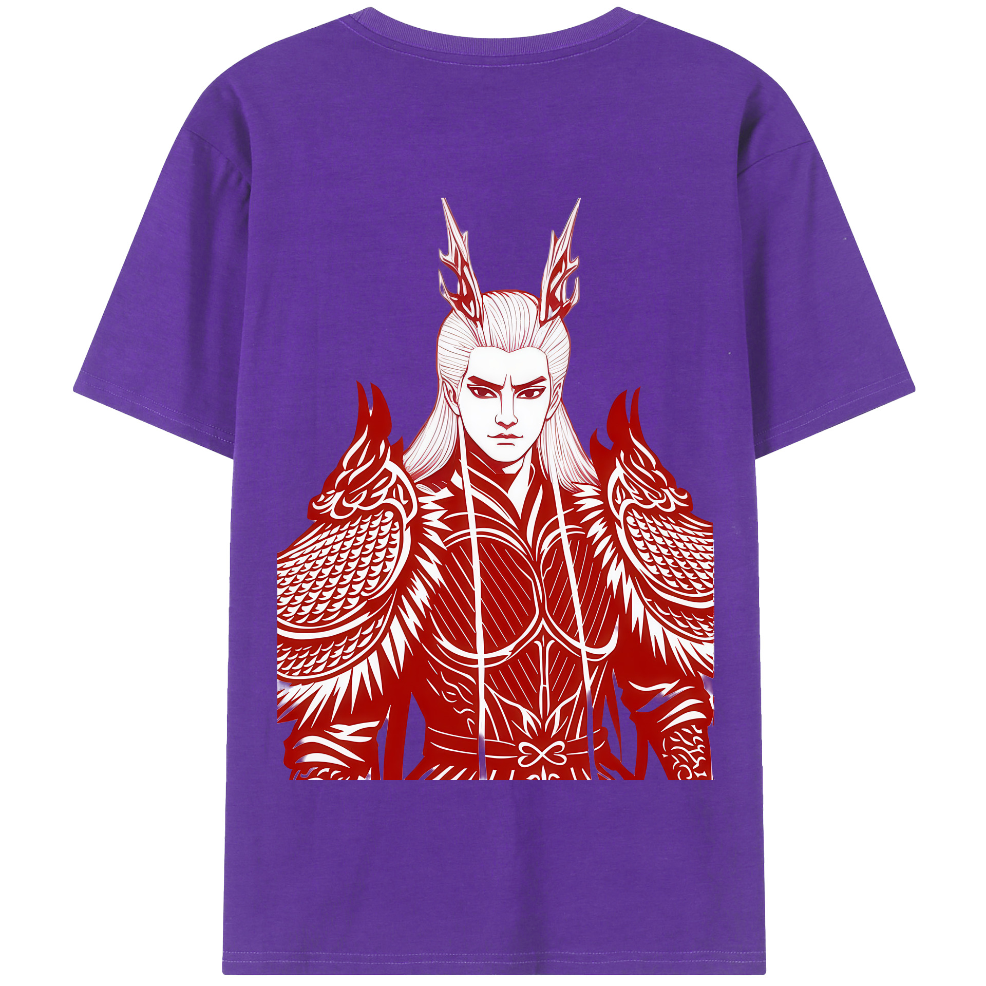 （画像用） Ne Zha 2 ナタ 魔童の大暴れ 綿100％半袖Tシャツ（背面プリント）