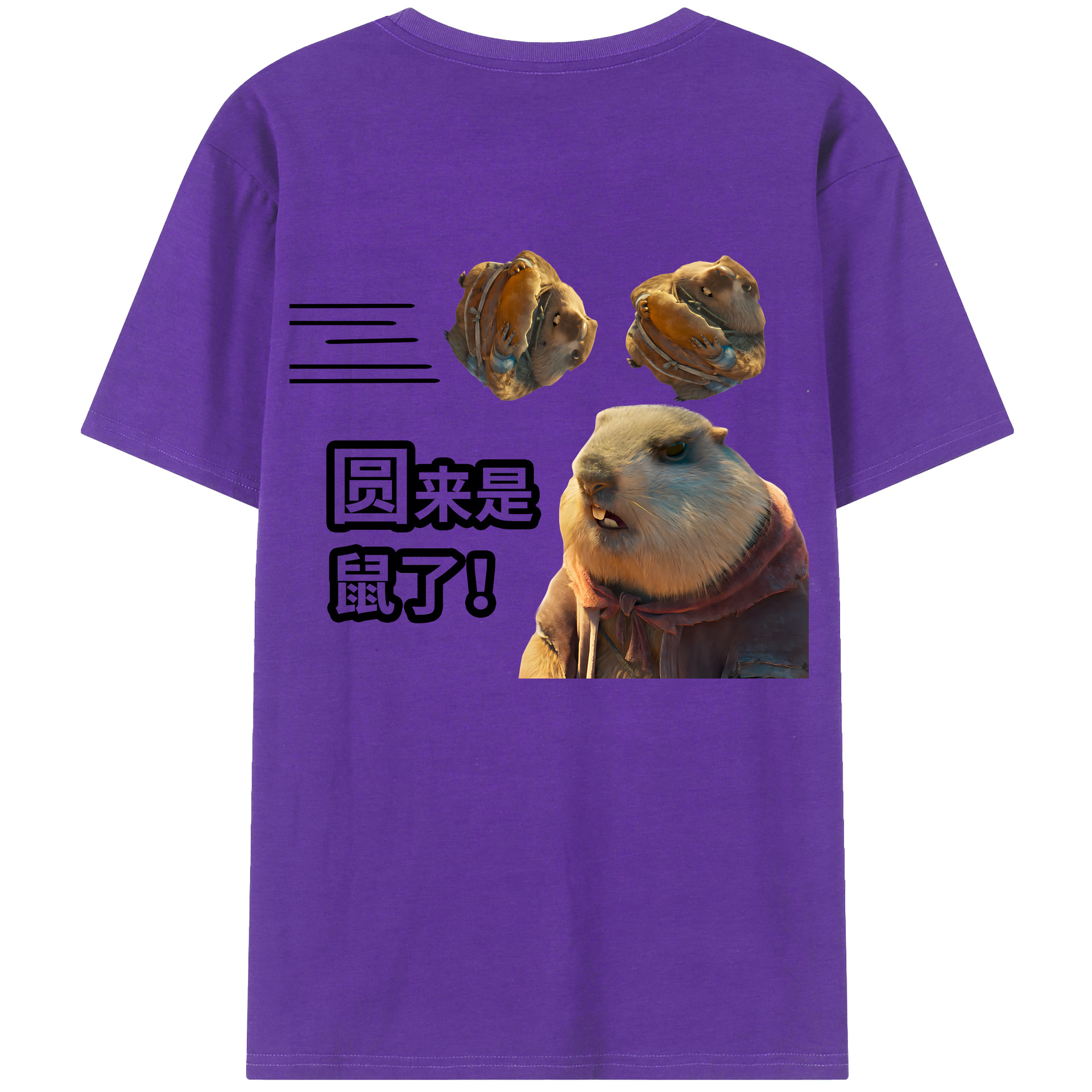 （画像用） Ne Zha 2 ナタ 魔童の大暴れ 綿100％半袖Tシャツ（背面プリント）