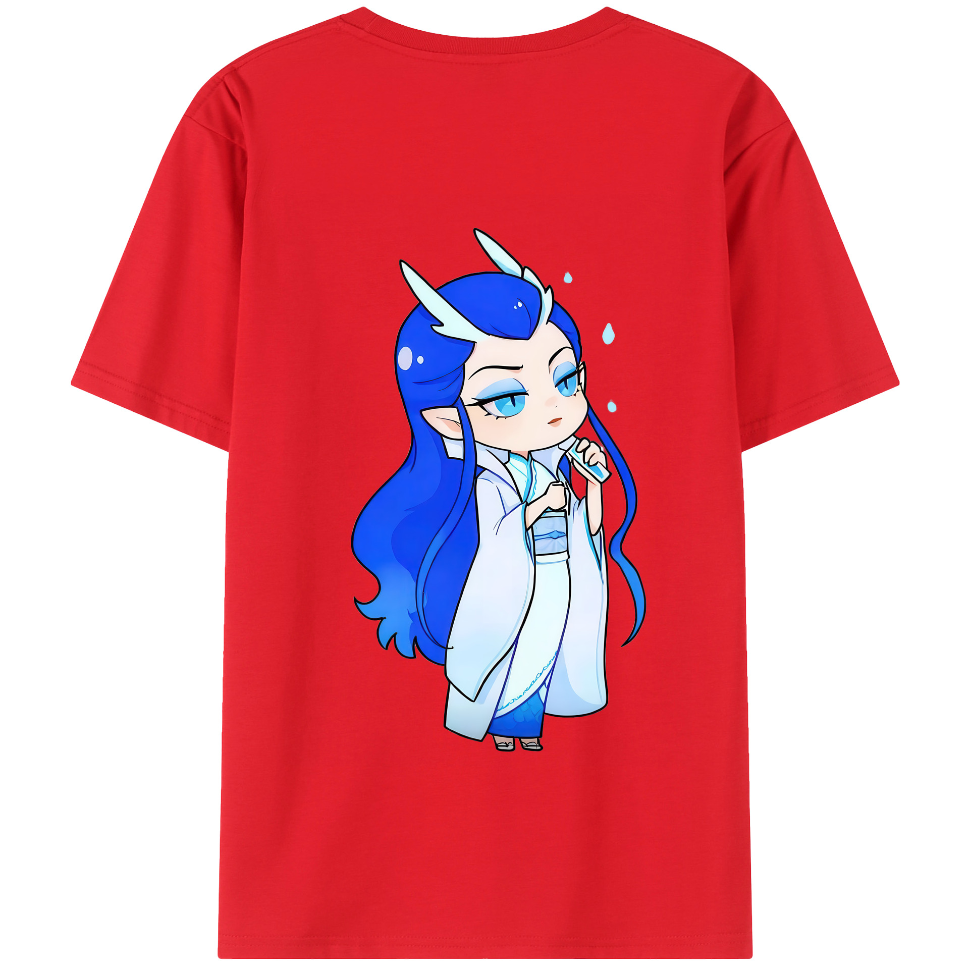 （画像用） Ne Zha 2 ナタ 魔童の大暴れ 綿100％半袖Tシャツ（背面プリント）