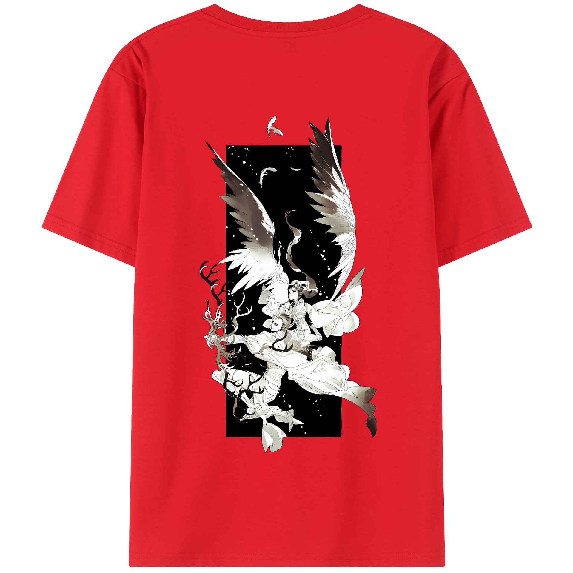（画像用） Ne Zha 2 ナタ 魔童の大暴れ 綿100％半袖Tシャツ（背面プリント）