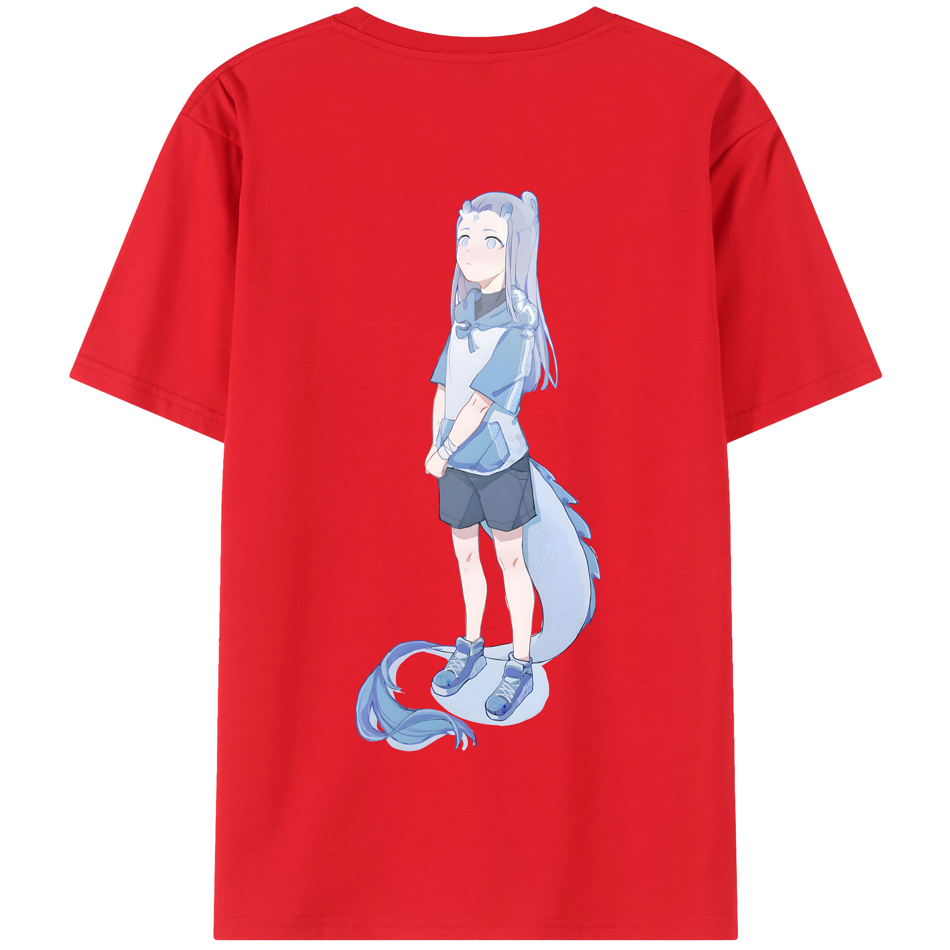 （画像用） Ne Zha 2 ナタ 魔童の大暴れ 綿100％半袖Tシャツ（背面プリント）