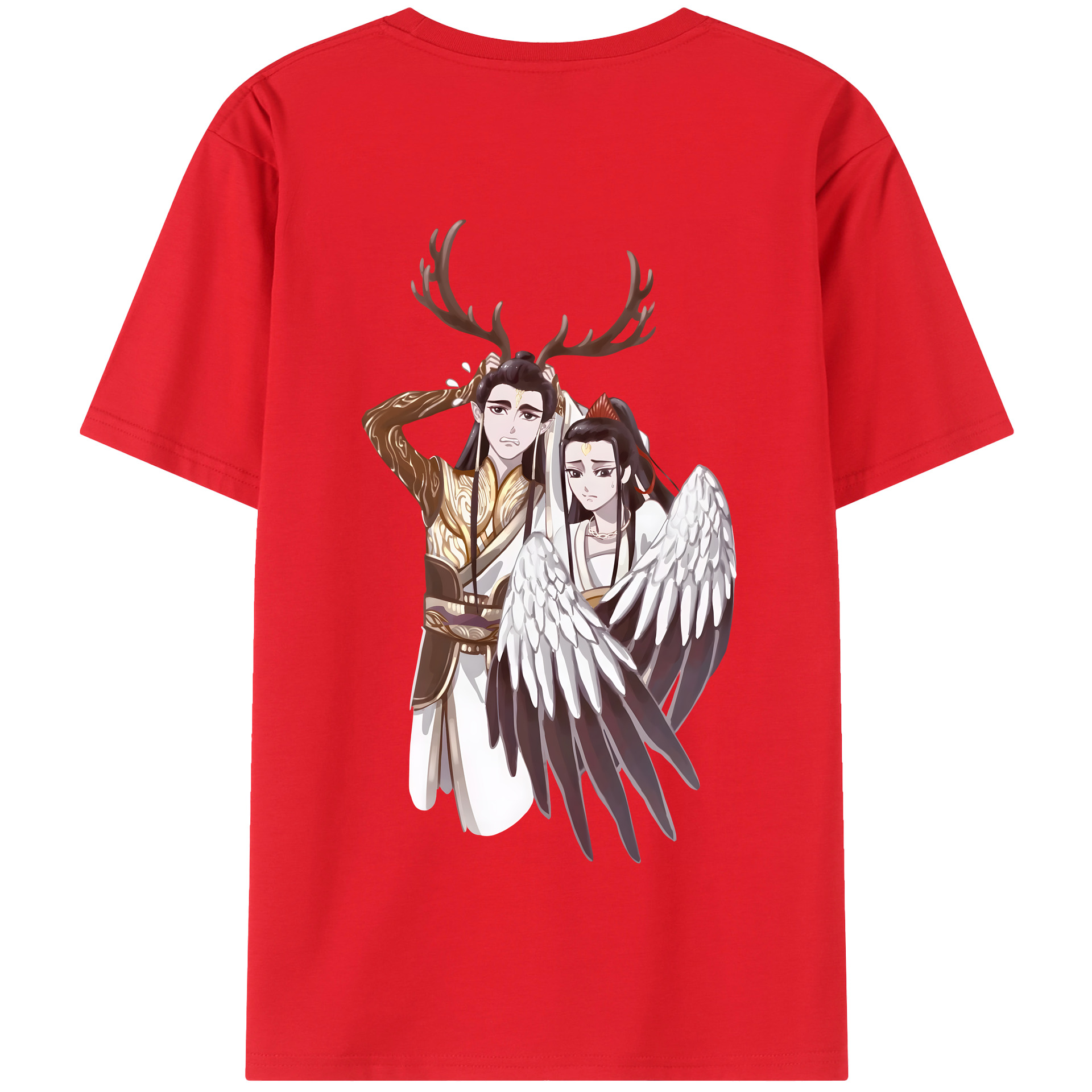 （画像用） Ne Zha 2 ナタ 魔童の大暴れ 綿100％半袖Tシャツ（背面プリント）