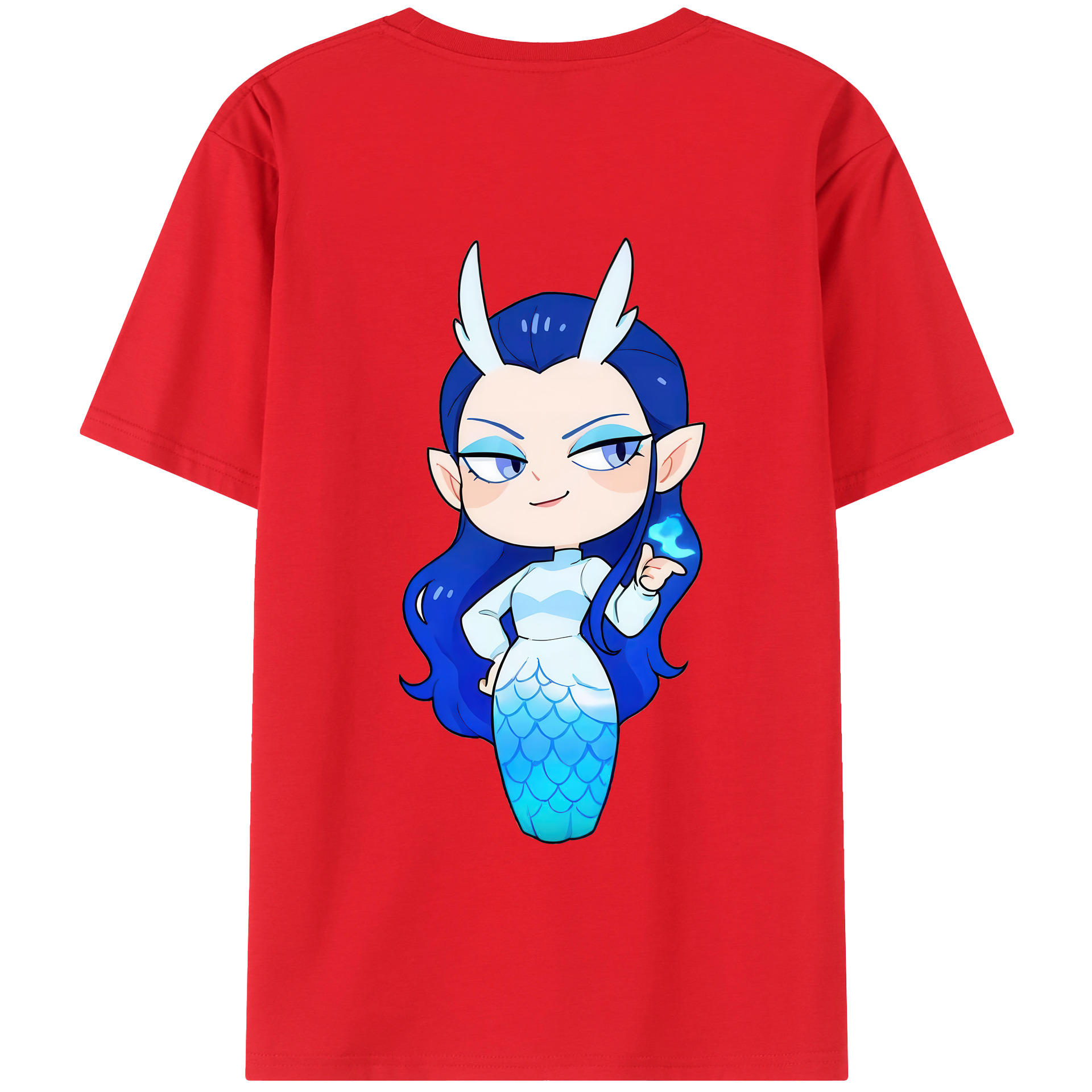 （画像用） Ne Zha 2 ナタ 魔童の大暴れ 綿100％半袖Tシャツ（背面プリント）