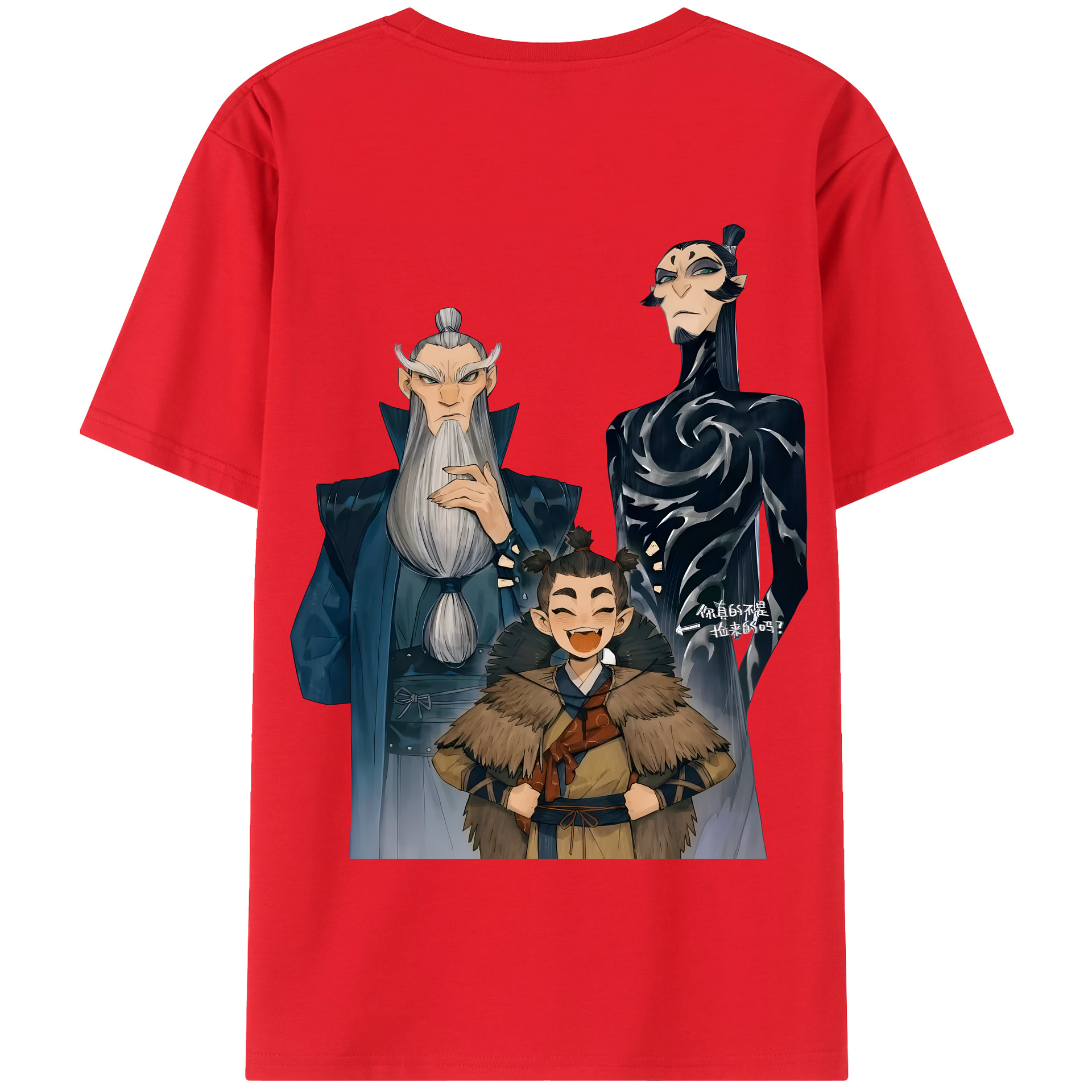 （画像用） Ne Zha 2 ナタ 魔童の大暴れ 綿100％半袖Tシャツ（背面プリント）