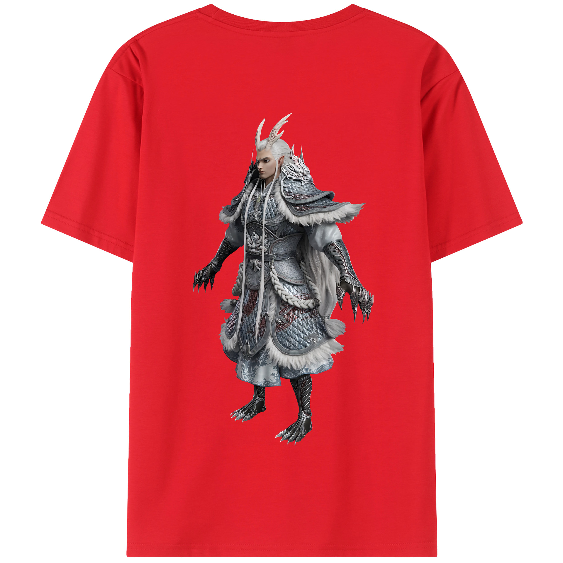（画像用） Ne Zha 2 ナタ 魔童の大暴れ 綿100％半袖Tシャツ（背面プリント）