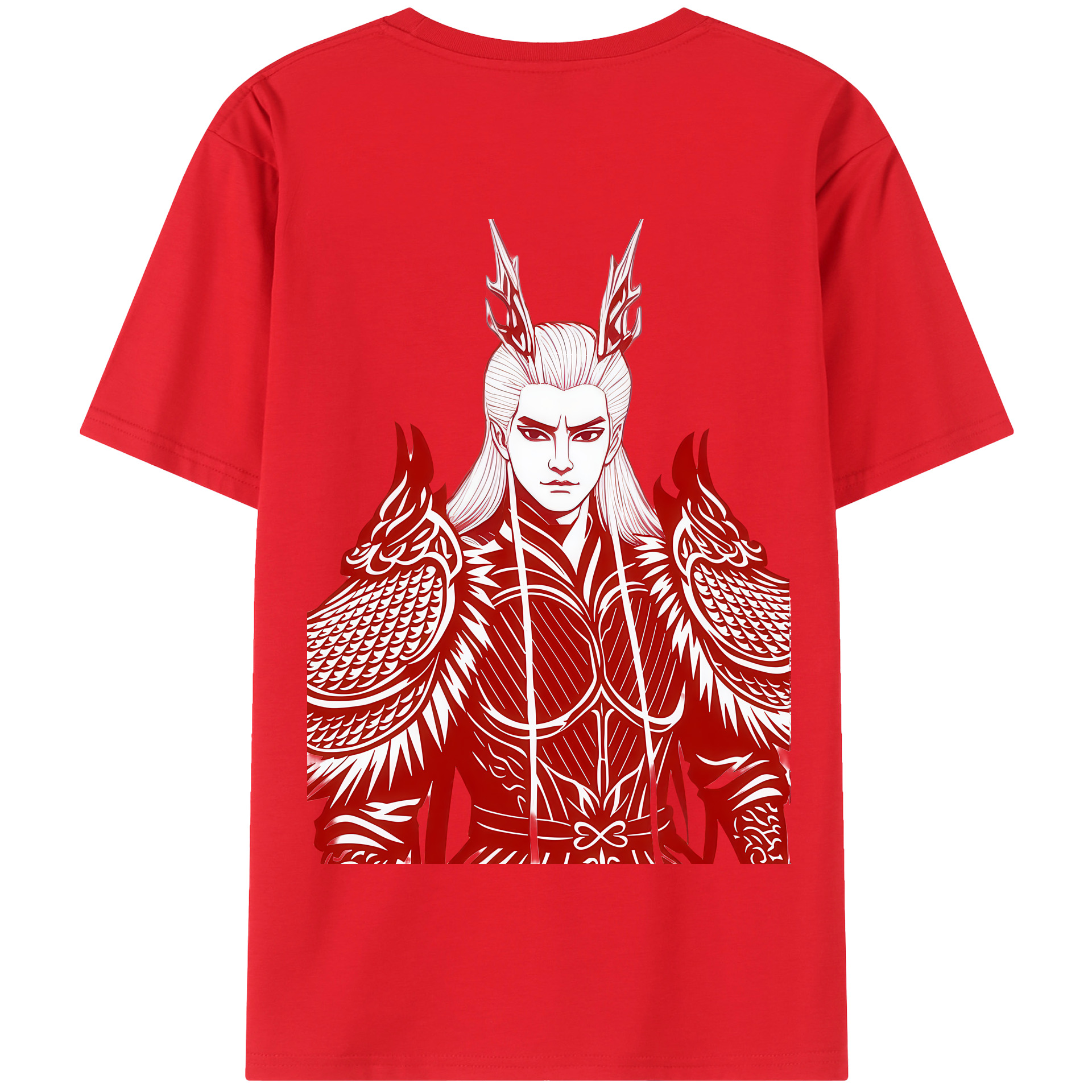 （画像用） Ne Zha 2 ナタ 魔童の大暴れ 綿100％半袖Tシャツ（背面プリント）