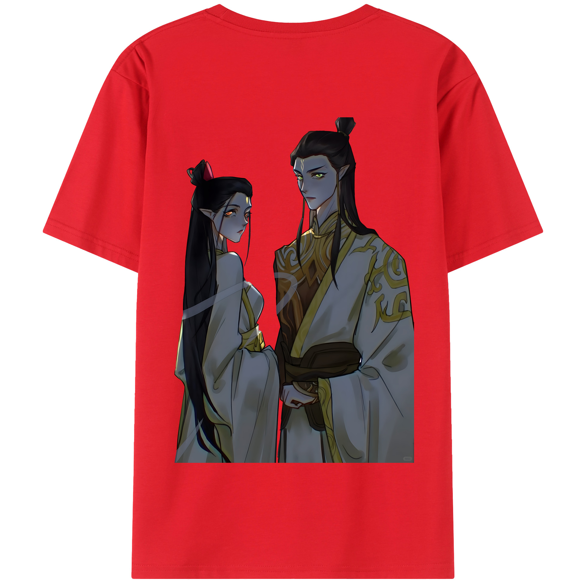 （画像用） Ne Zha 2 ナタ 魔童の大暴れ 綿100％半袖Tシャツ（背面プリント）