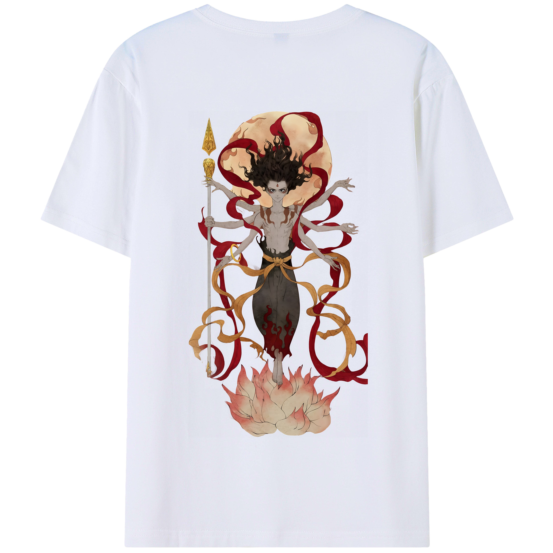 （画像用） Ne Zha 2 ナタ 魔童の大暴れ 綿100％半袖Tシャツ（背面プリント）