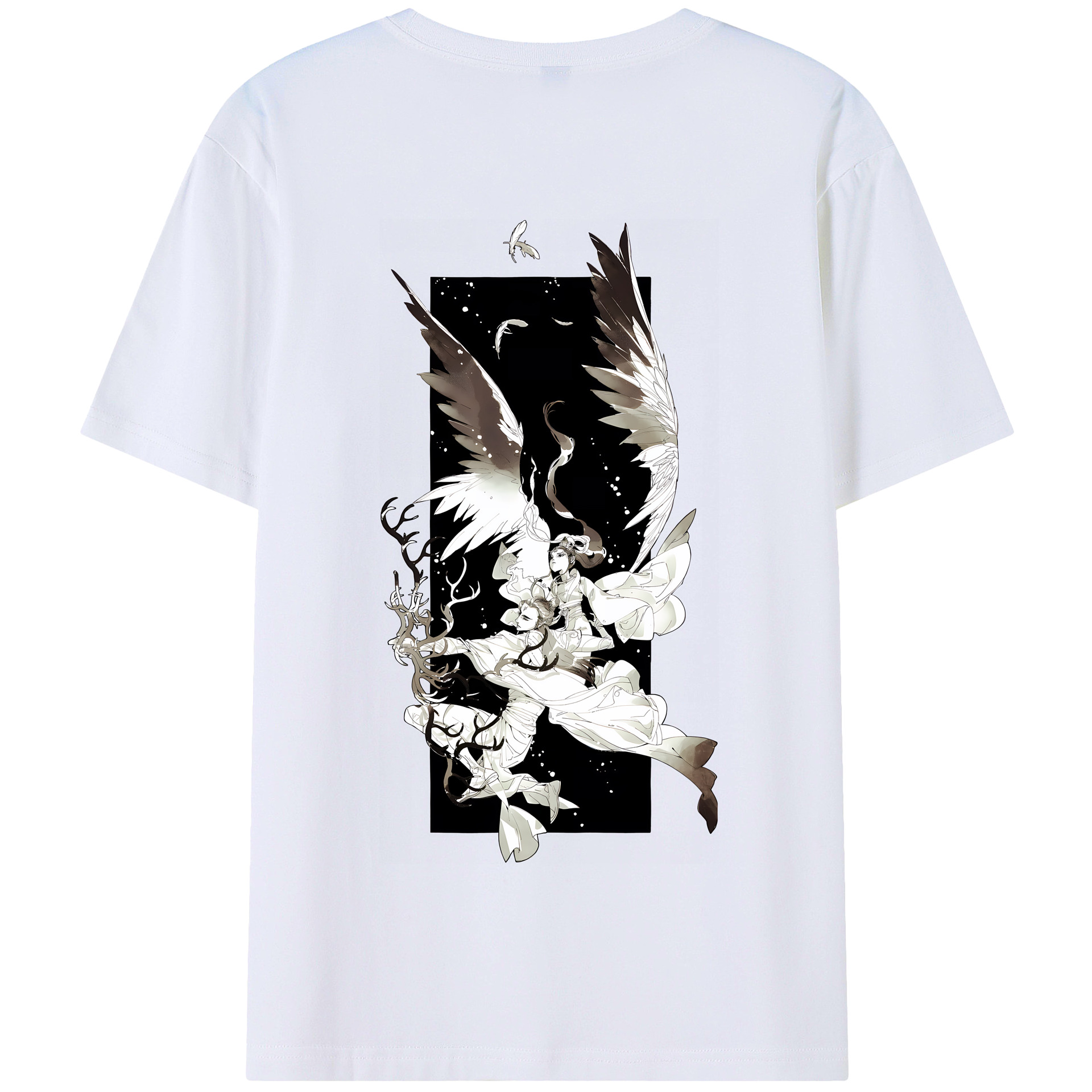 （画像用） Ne Zha 2 ナタ 魔童の大暴れ 綿100％半袖Tシャツ（背面プリント）