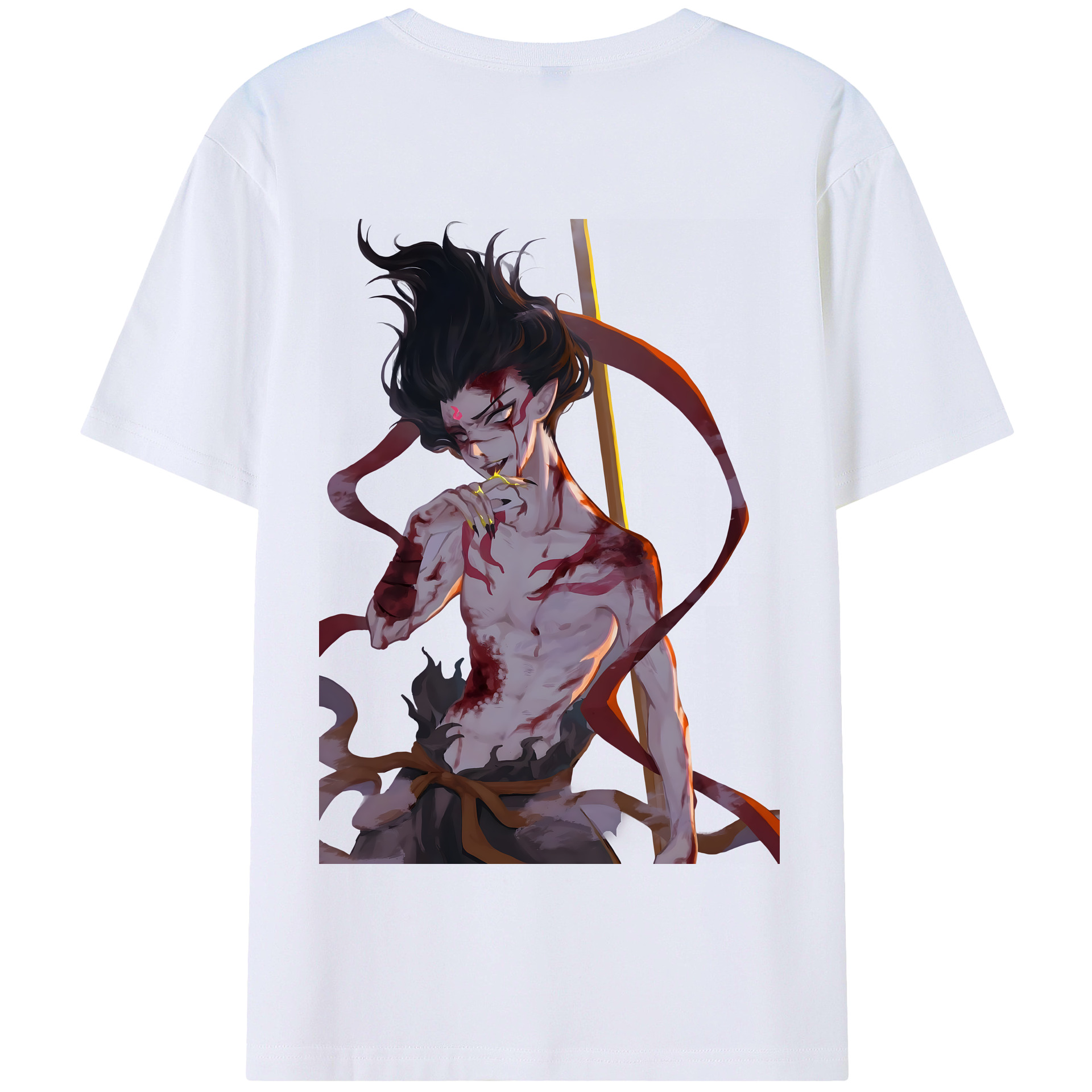 （画像用） Ne Zha 2 ナタ 魔童の大暴れ 綿100％半袖Tシャツ（背面プリント）