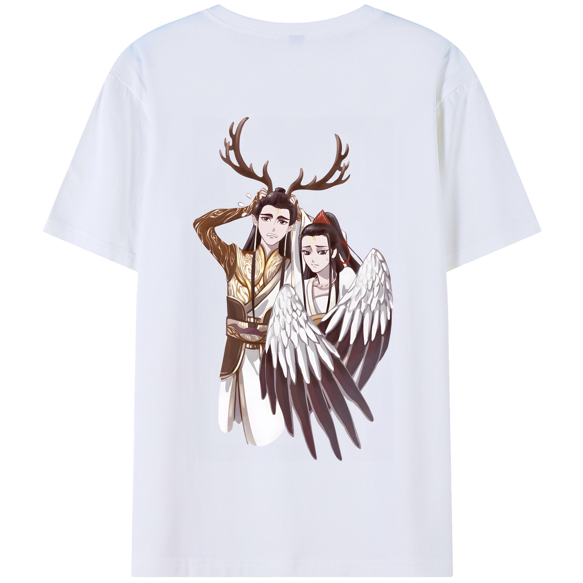 （画像用） Ne Zha 2 ナタ 魔童の大暴れ 綿100％半袖Tシャツ（背面プリント）