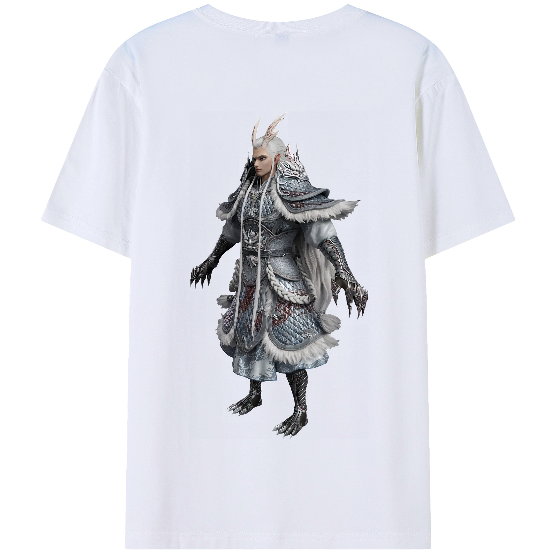 （画像用） Ne Zha 2 ナタ 魔童の大暴れ 綿100％半袖Tシャツ（背面プリント）