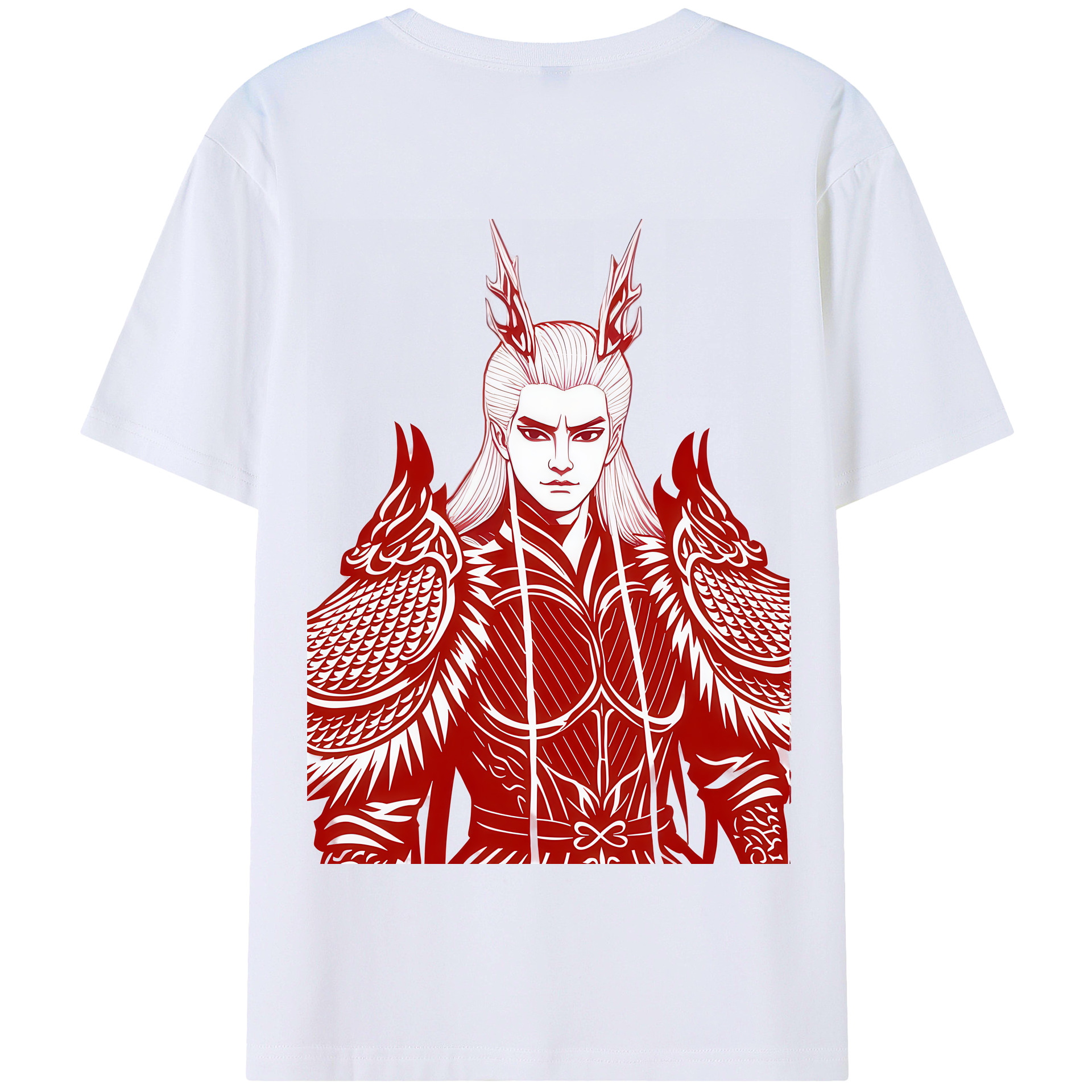 （画像用） Ne Zha 2 ナタ 魔童の大暴れ 綿100％半袖Tシャツ（背面プリント）