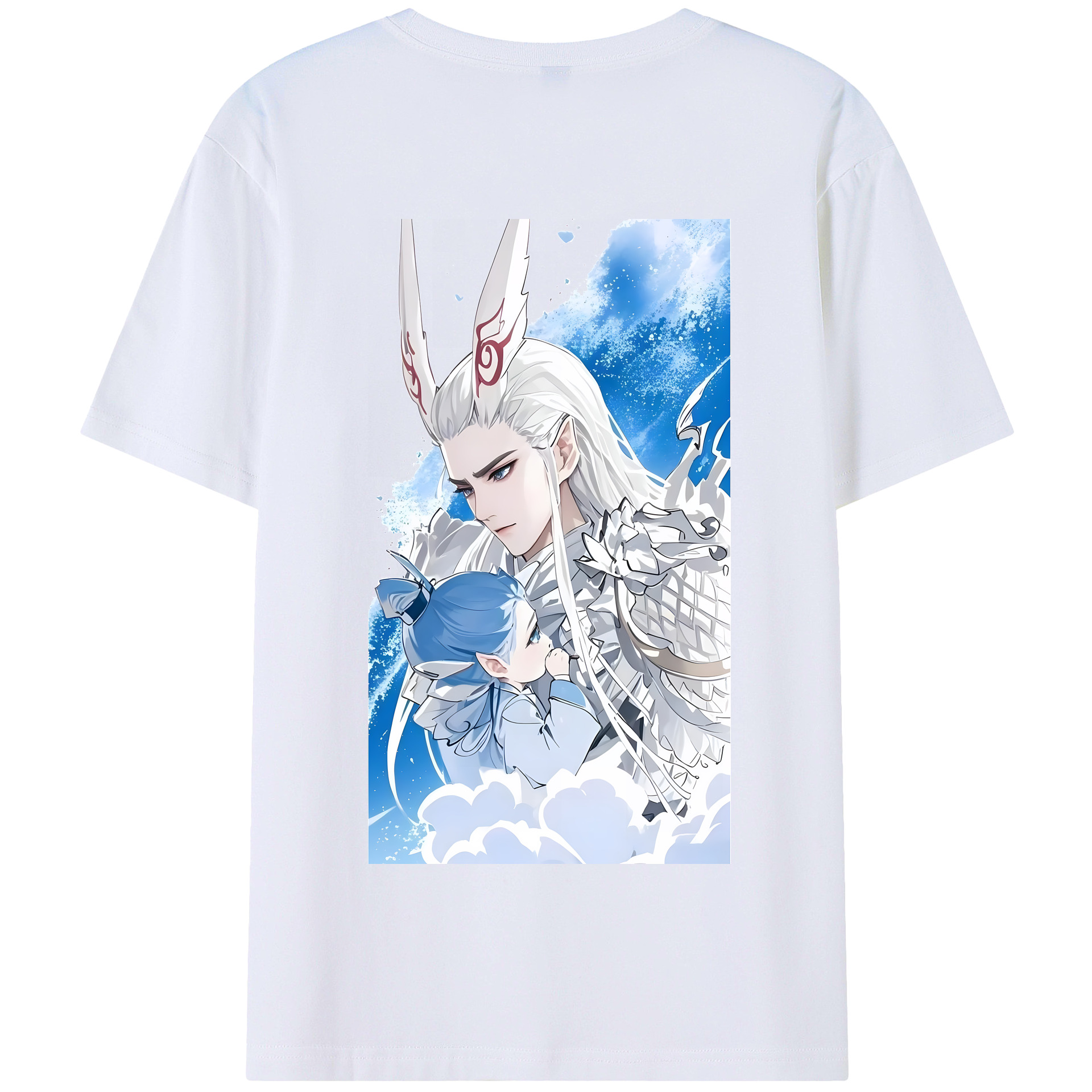 （画像用） Ne Zha 2 ナタ 魔童の大暴れ 綿100％半袖Tシャツ（背面プリント）