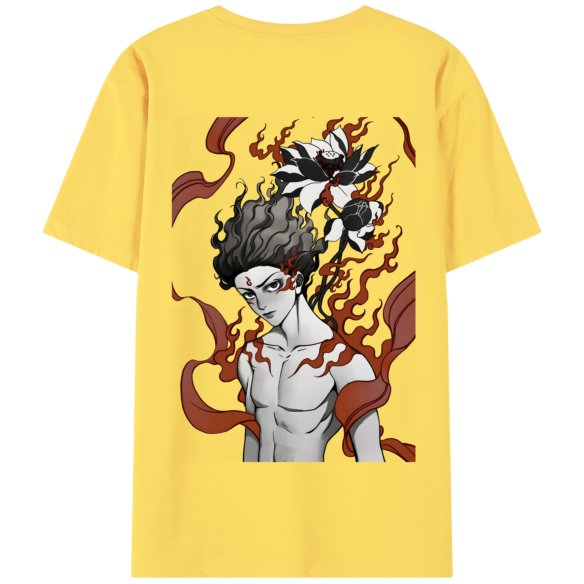 （画像用） Ne Zha 2 ナタ 魔童の大暴れ 綿100％半袖Tシャツ（背面プリント）