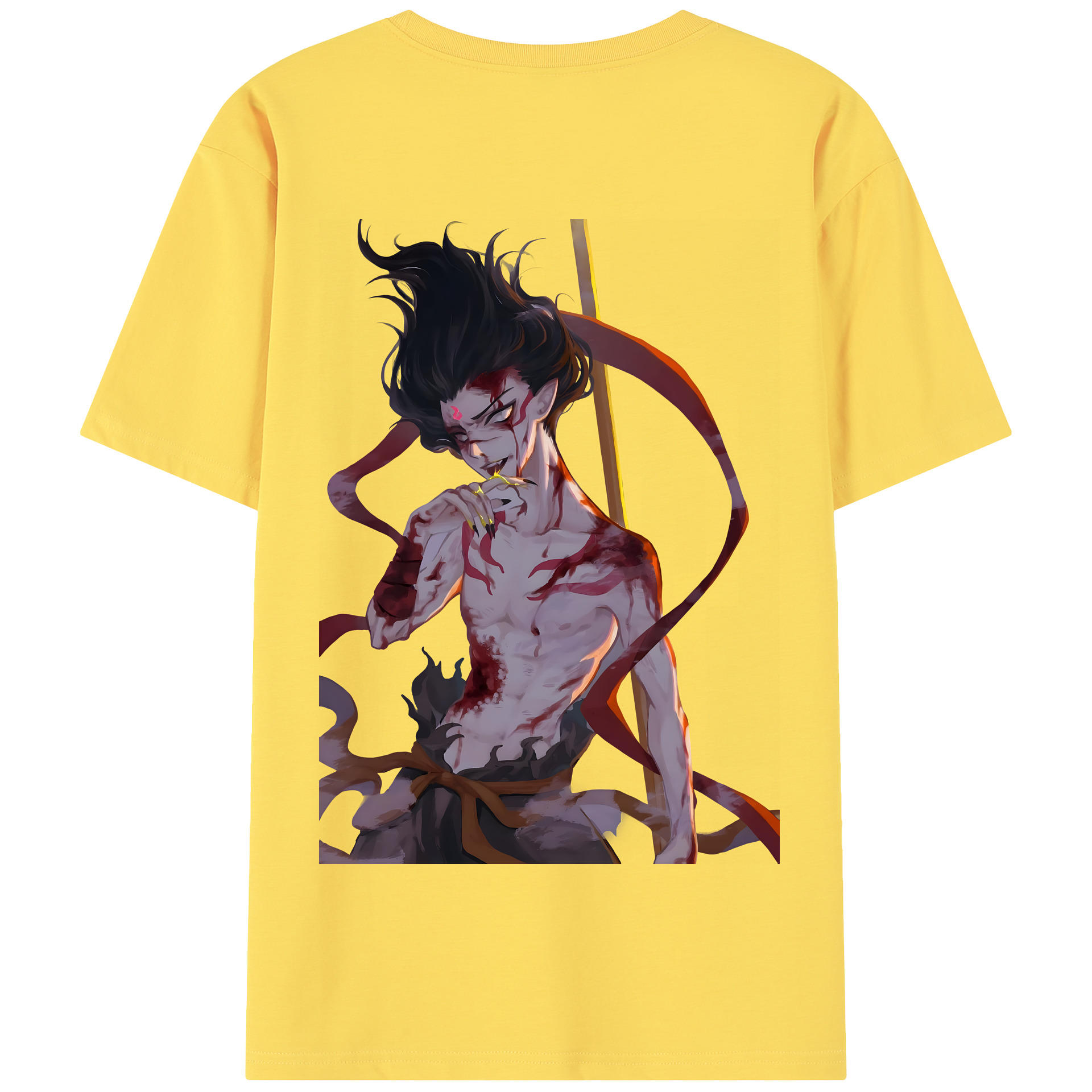 （画像用） Ne Zha 2 ナタ 魔童の大暴れ 綿100％半袖Tシャツ（背面プリント）