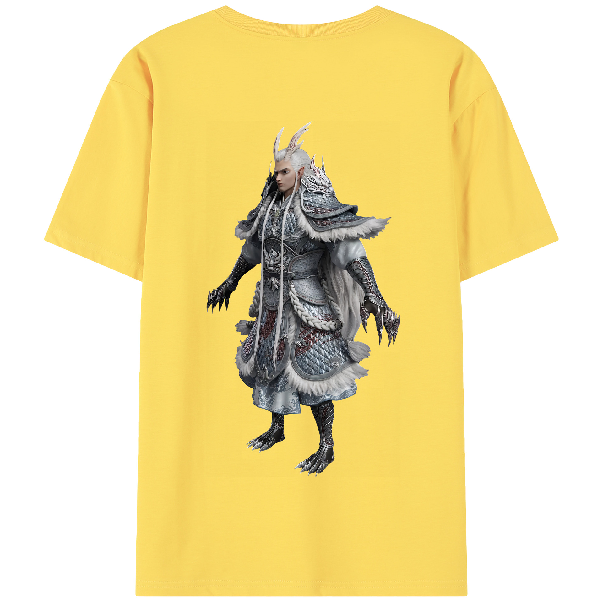（画像用） Ne Zha 2 ナタ 魔童の大暴れ 綿100％半袖Tシャツ（背面プリント）