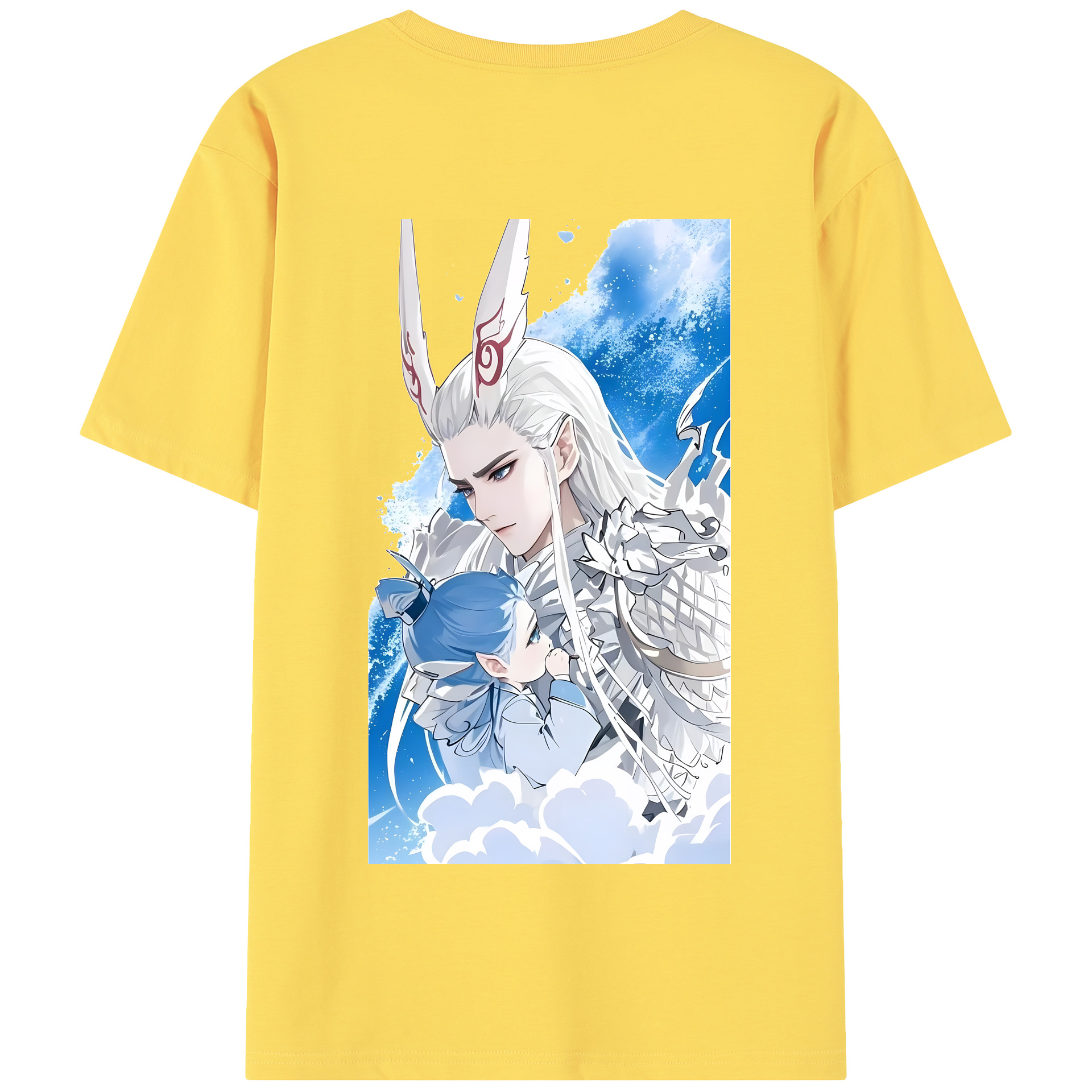 （画像用） Ne Zha 2 ナタ 魔童の大暴れ 綿100％半袖Tシャツ（背面プリント）