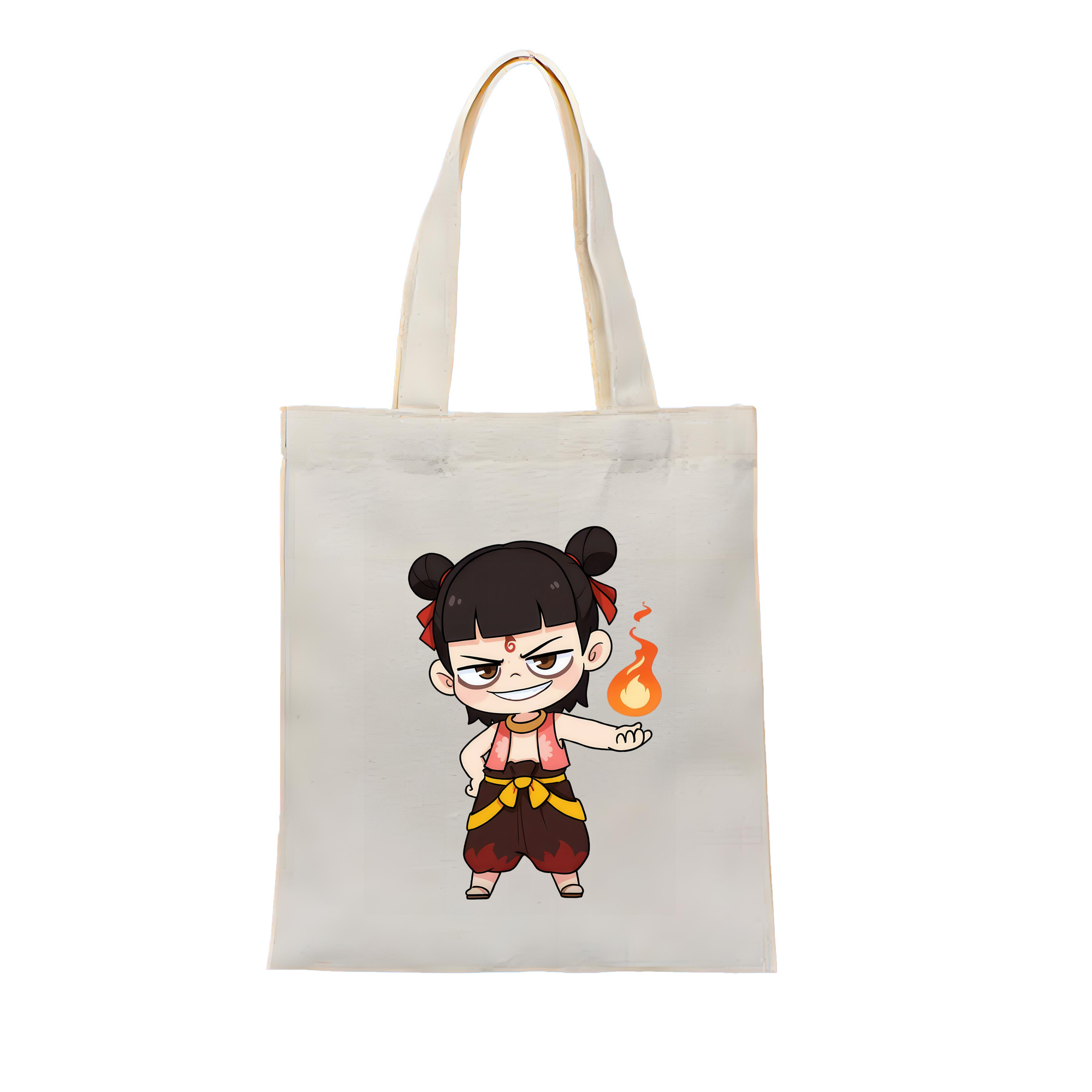 （画像用） Ne Zha 2 ナタ 魔童の大暴れ 縦型キャンバス生地手提げバッグ　トートバッグ