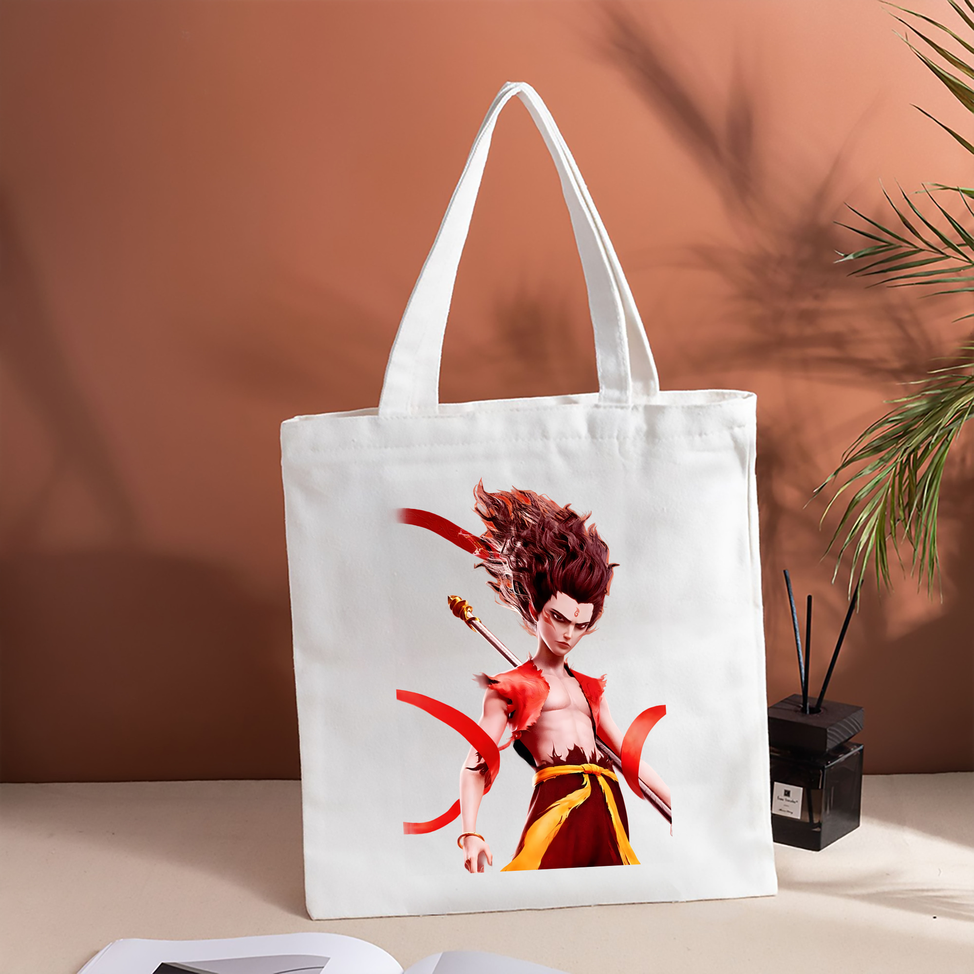 Ne Zha 2 ナタ 魔童の大暴れ 縦型キャンバス生地手提げバッグ　トートバッグ