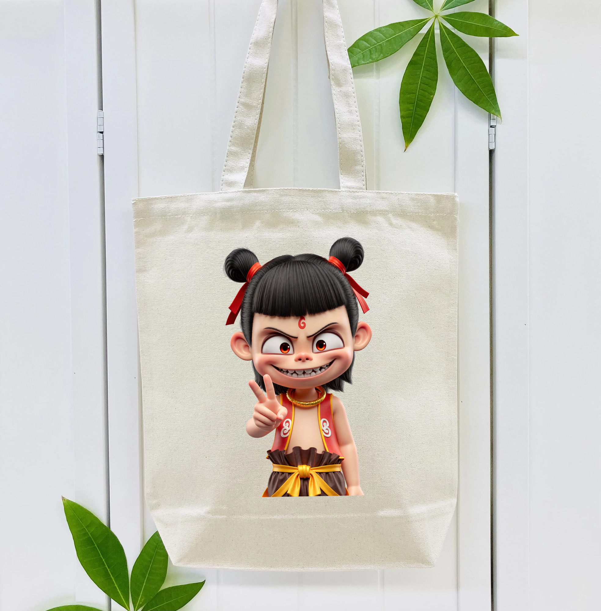 Ne Zha 2 ナタ 魔童の大暴れ 縦型キャンバス生地手提げバッグ　トートバッグ