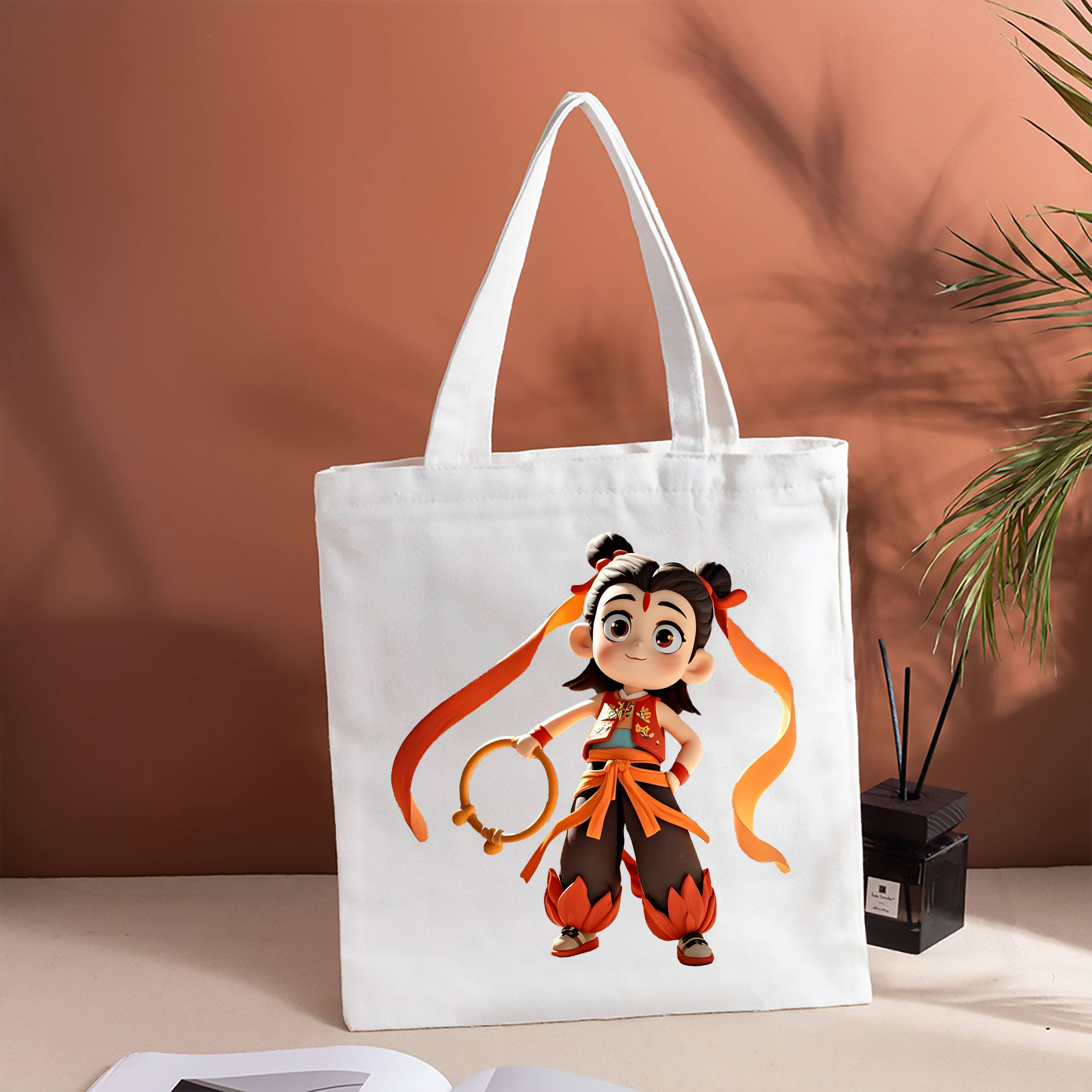 Ne Zha 2 ナタ 魔童の大暴れ 縦型キャンバス生地手提げバッグ　トートバッグ