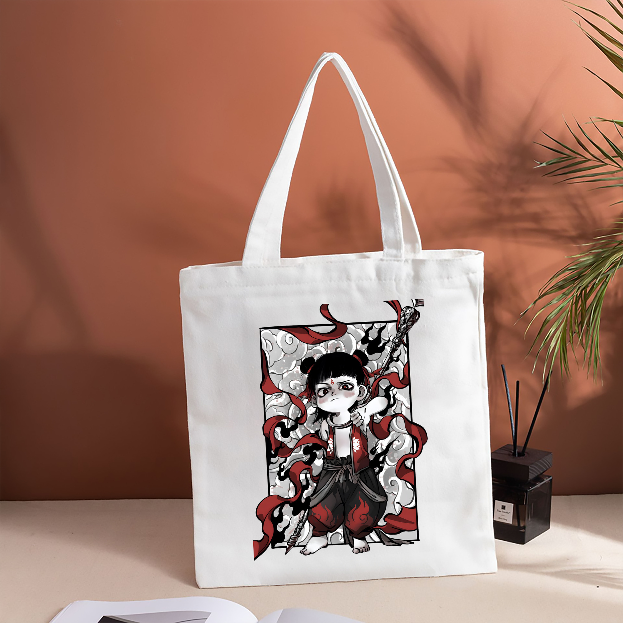 Ne Zha 2 ナタ 魔童の大暴れ 縦型キャンバス生地手提げバッグ　トートバッグ