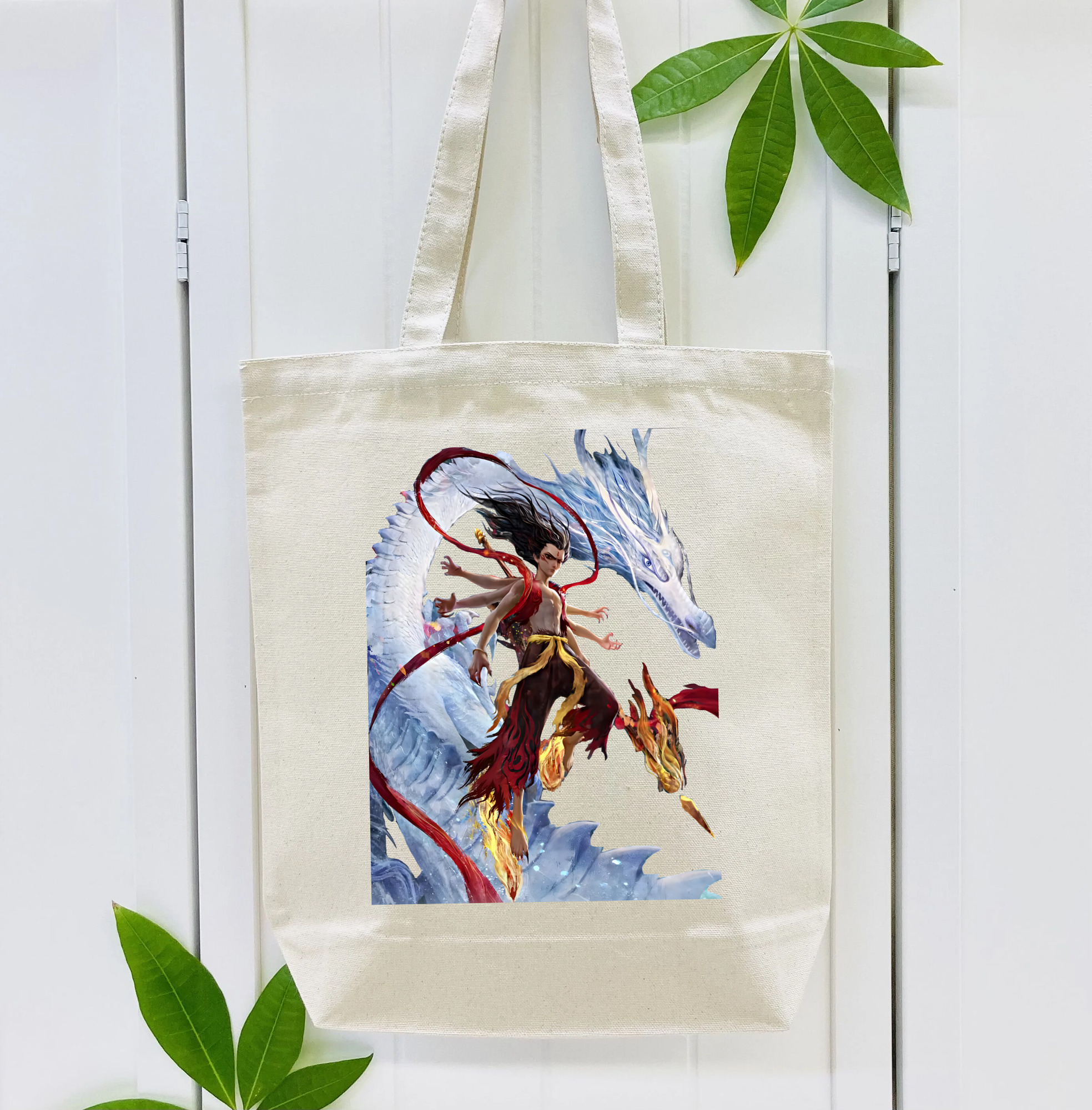 Ne Zha 2 ナタ 魔童の大暴れ 縦型キャンバス生地手提げバッグ　トートバッグ