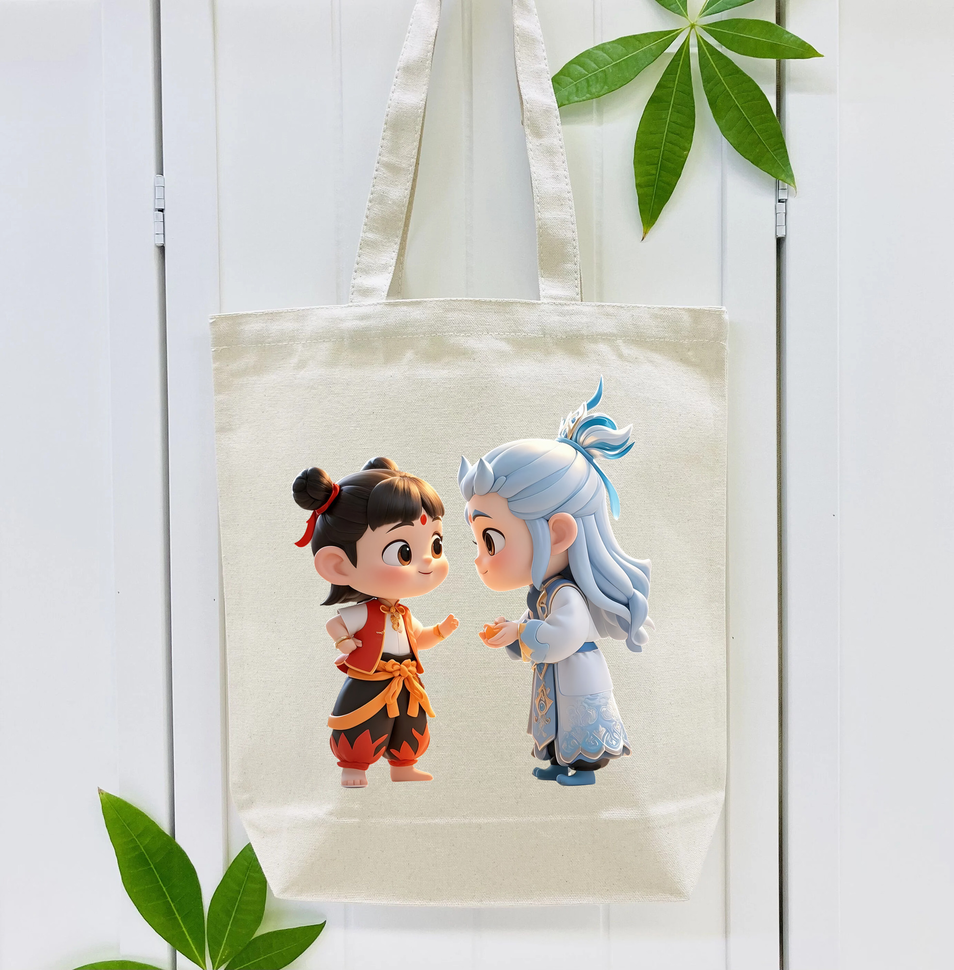 Ne Zha 2 ナタ 魔童の大暴れ 縦型キャンバス生地手提げバッグ　トートバッグ