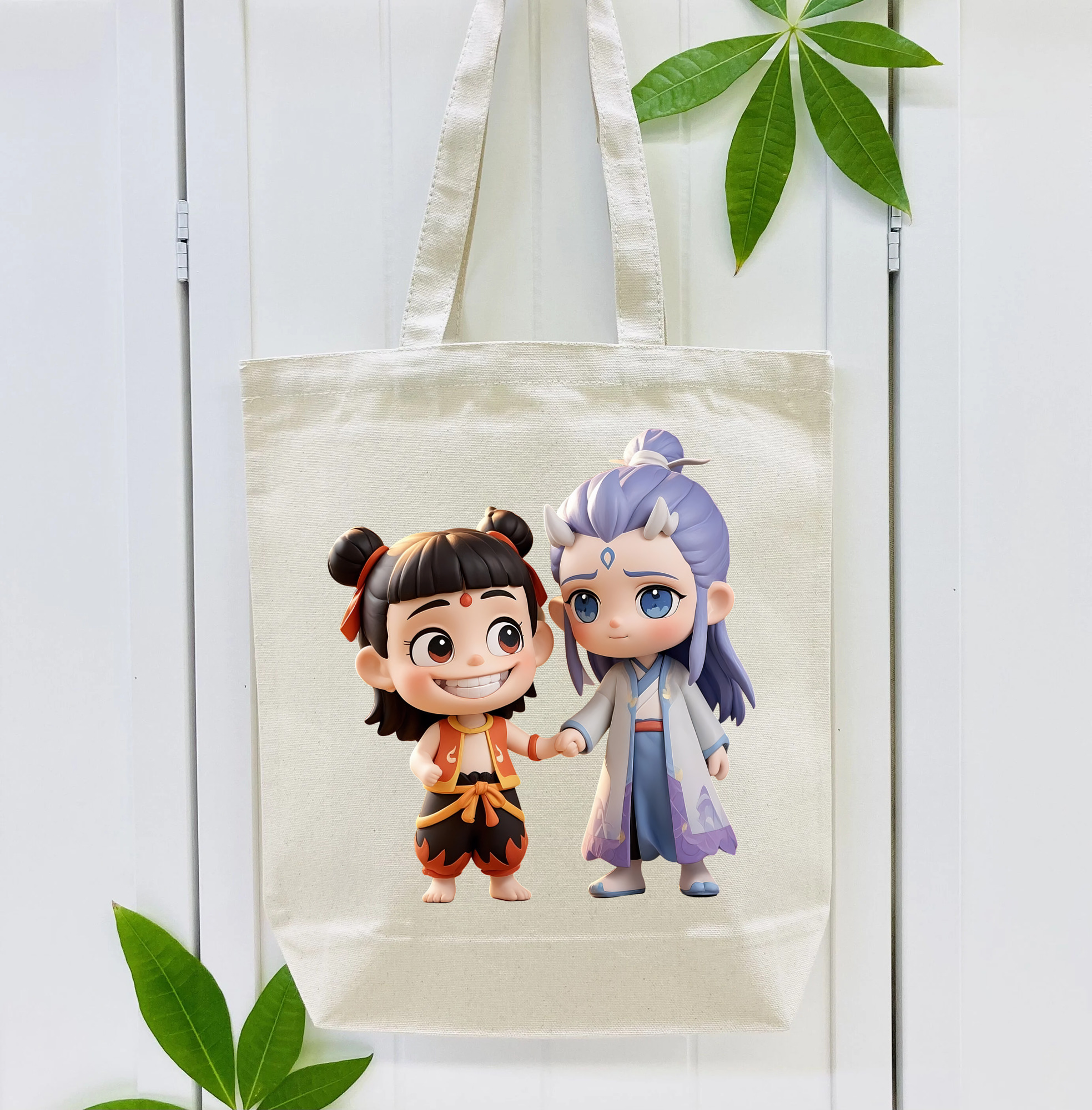 Ne Zha 2 ナタ 魔童の大暴れ 縦型キャンバス生地手提げバッグ　トートバッグ