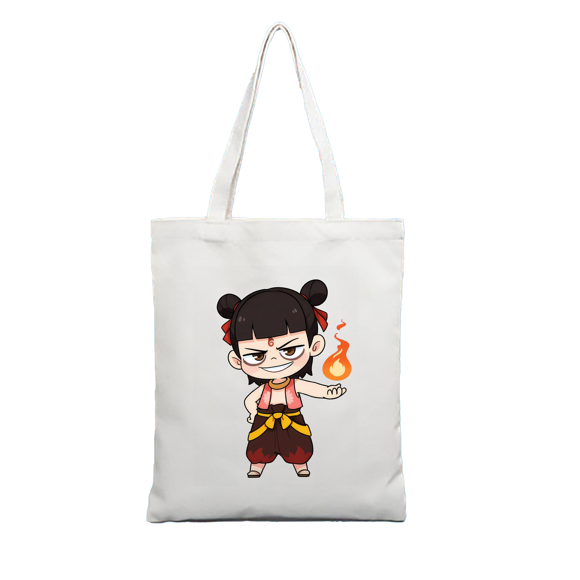 （画像用） Ne Zha 2 ナタ 魔童の大暴れ 縦型キャンバス生地手提げバッグ　トートバッグ