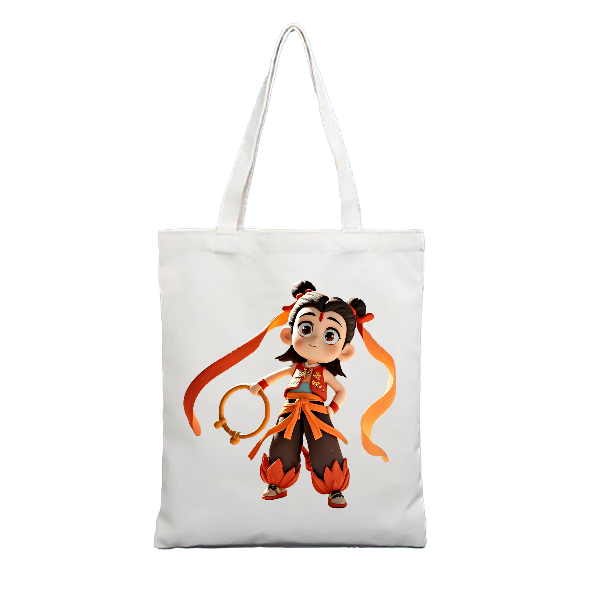 （画像用） Ne Zha 2 ナタ 魔童の大暴れ 縦型キャンバス生地手提げバッグ　トートバッグ