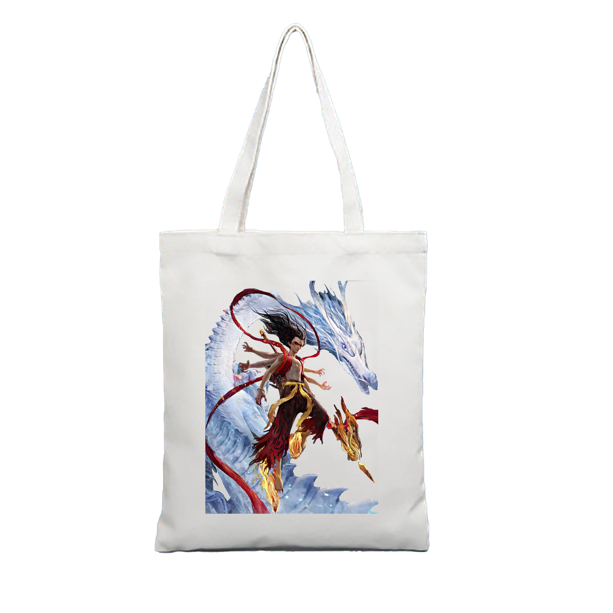 （画像用） Ne Zha 2 ナタ 魔童の大暴れ 縦型キャンバス生地手提げバッグ　トートバッグ