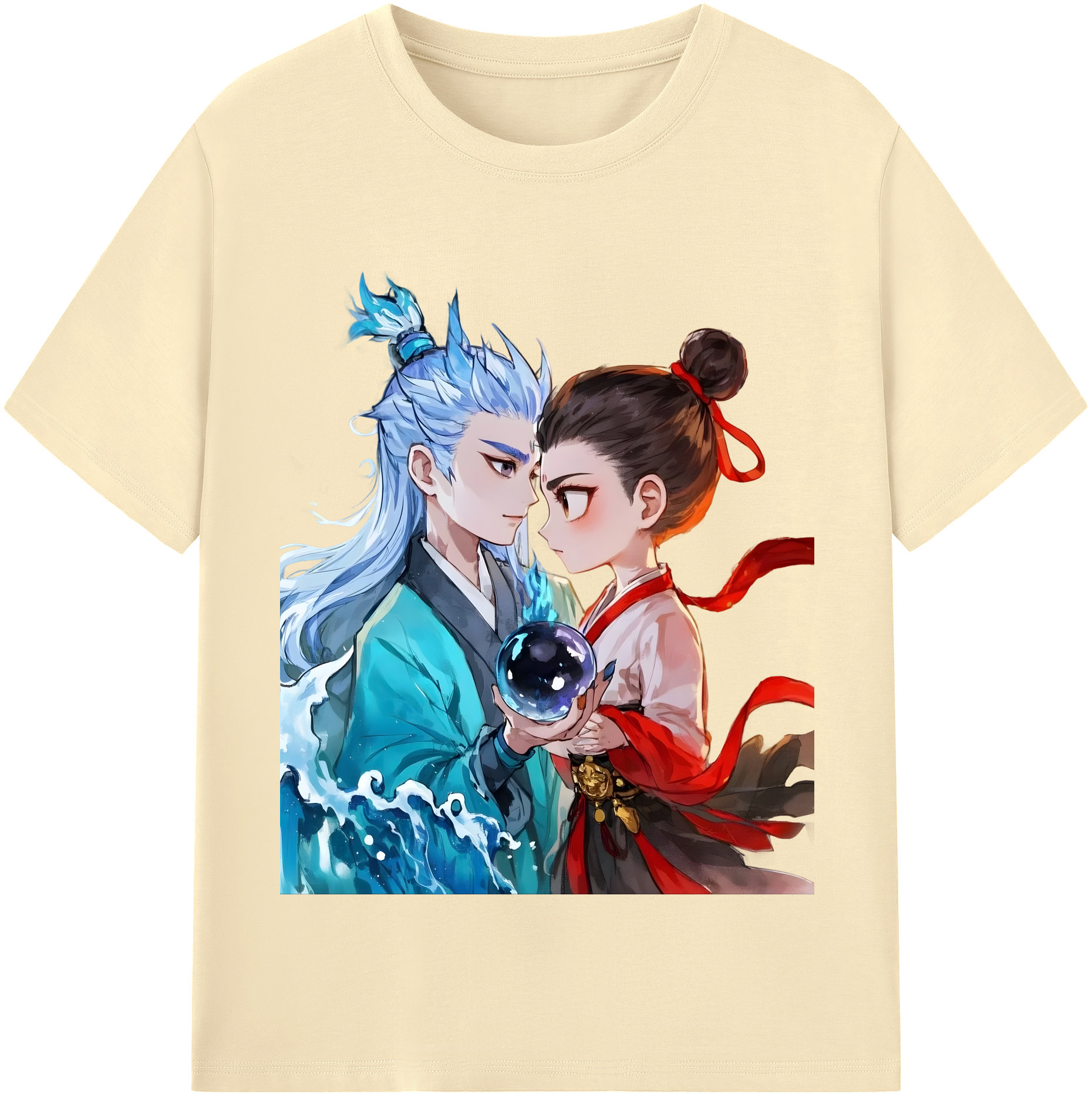 （画像用） Ne Zha 2 ナタ 魔童の大暴れ 綿100％半袖Tシャツ（フロントプリント）