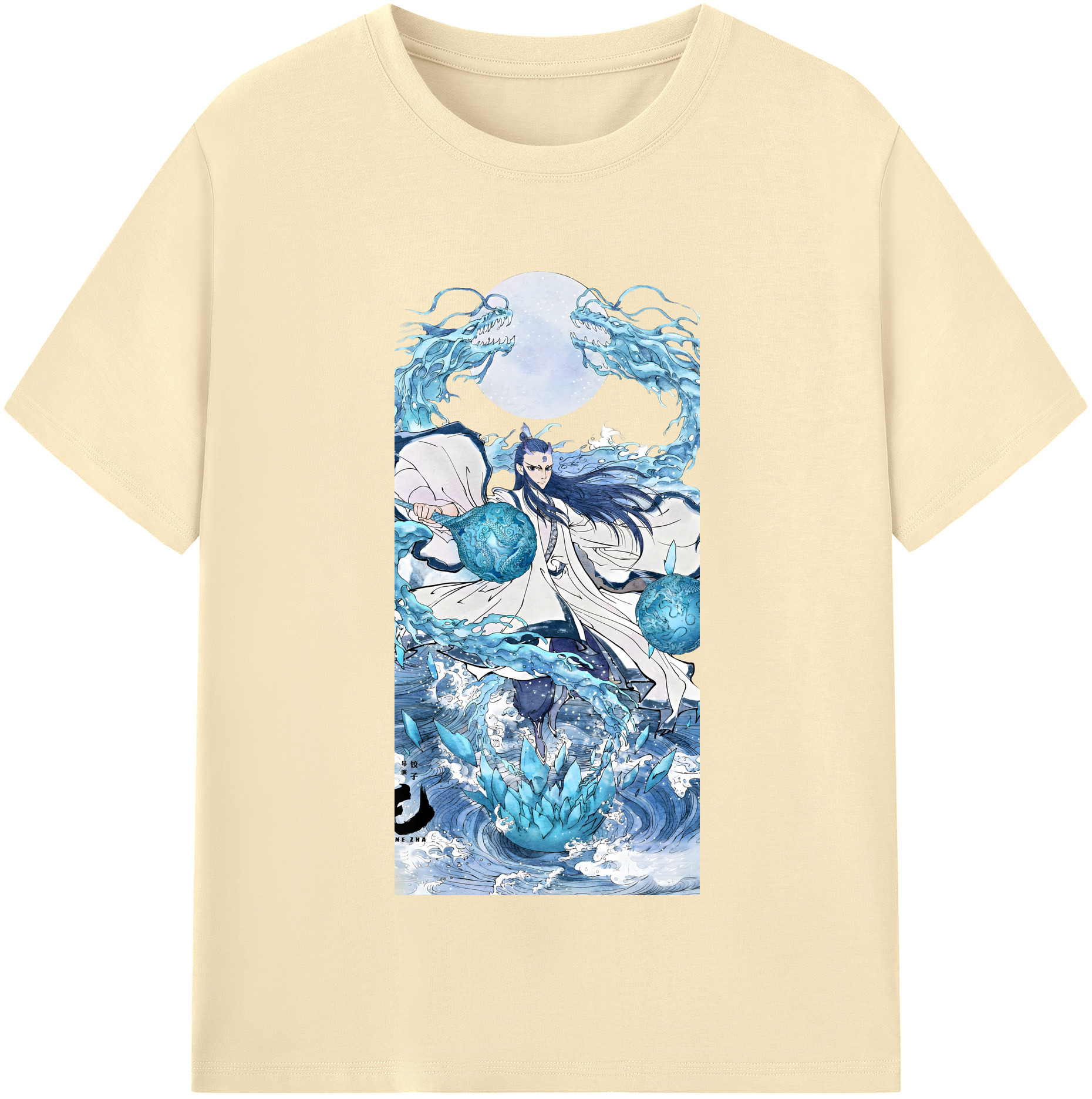 （画像用） Ne Zha 2 ナタ 魔童の大暴れ 綿100％半袖Tシャツ（フロントプリント）
