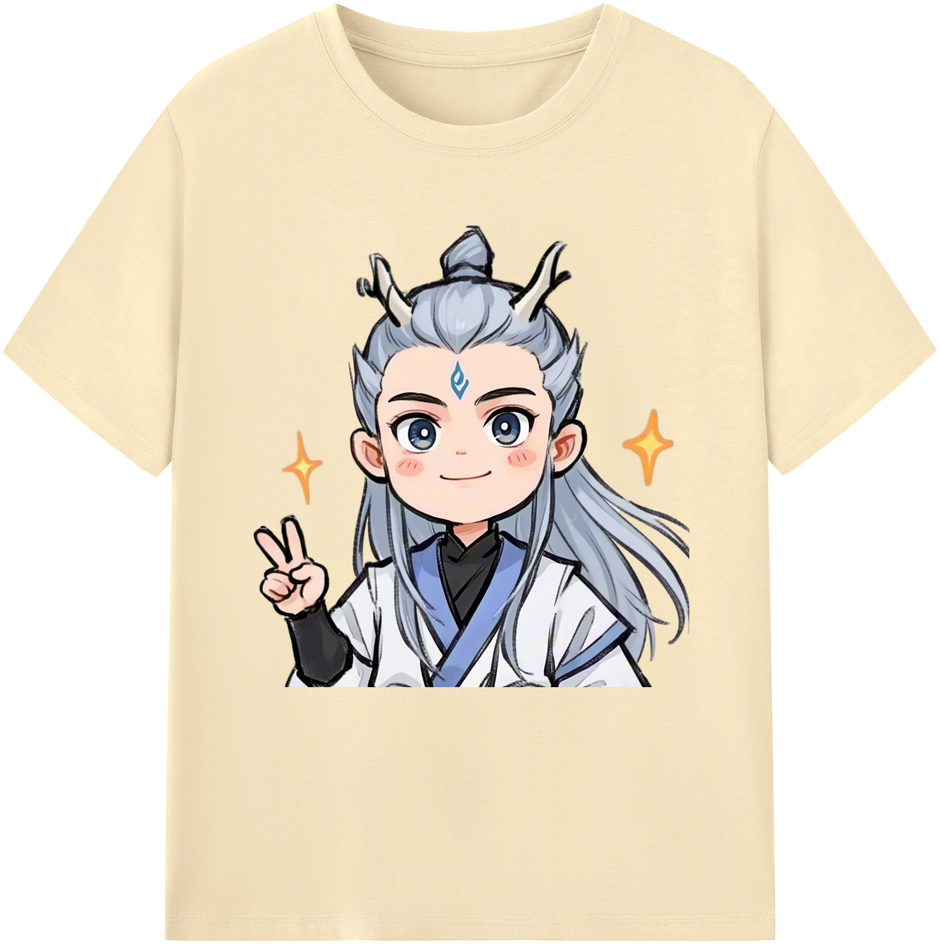 （画像用） Ne Zha 2 ナタ 魔童の大暴れ 綿100％半袖Tシャツ（フロントプリント）