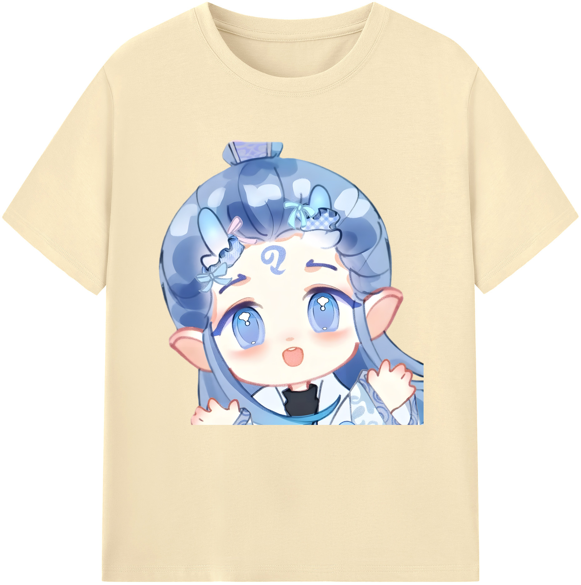 （画像用） Ne Zha 2 ナタ 魔童の大暴れ 綿100％半袖Tシャツ（フロントプリント）