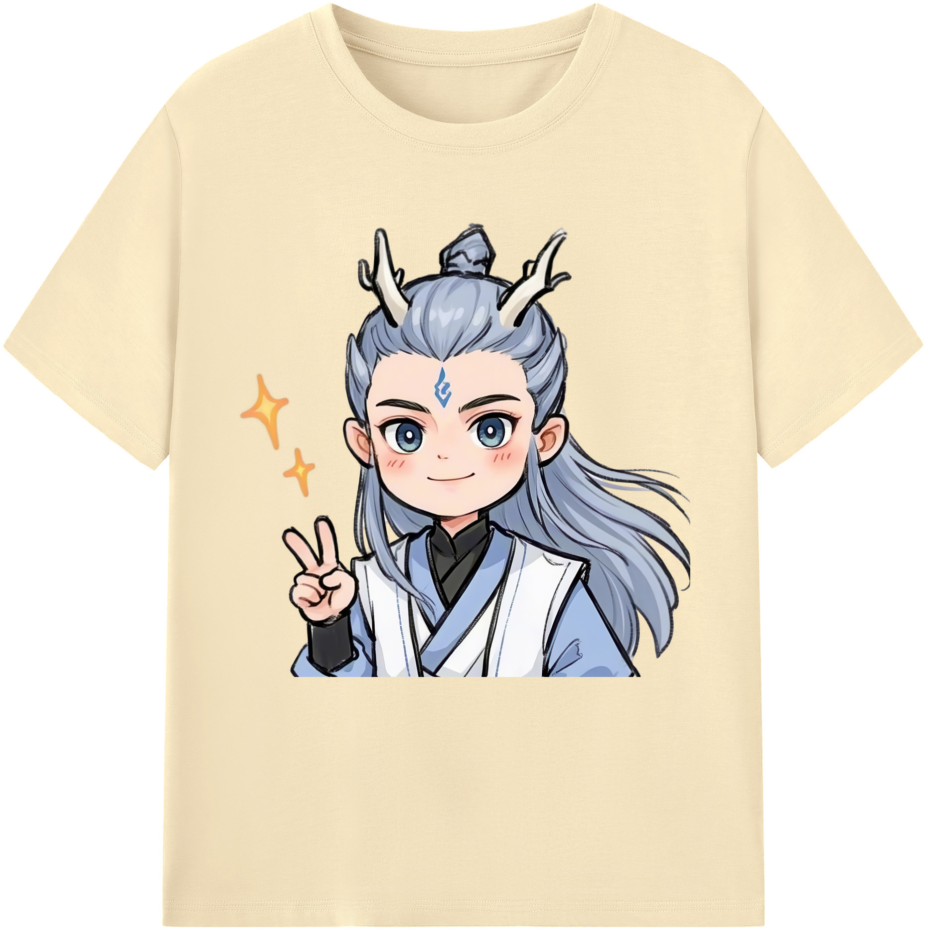 （画像用） Ne Zha 2 ナタ 魔童の大暴れ 綿100％半袖Tシャツ（フロントプリント）