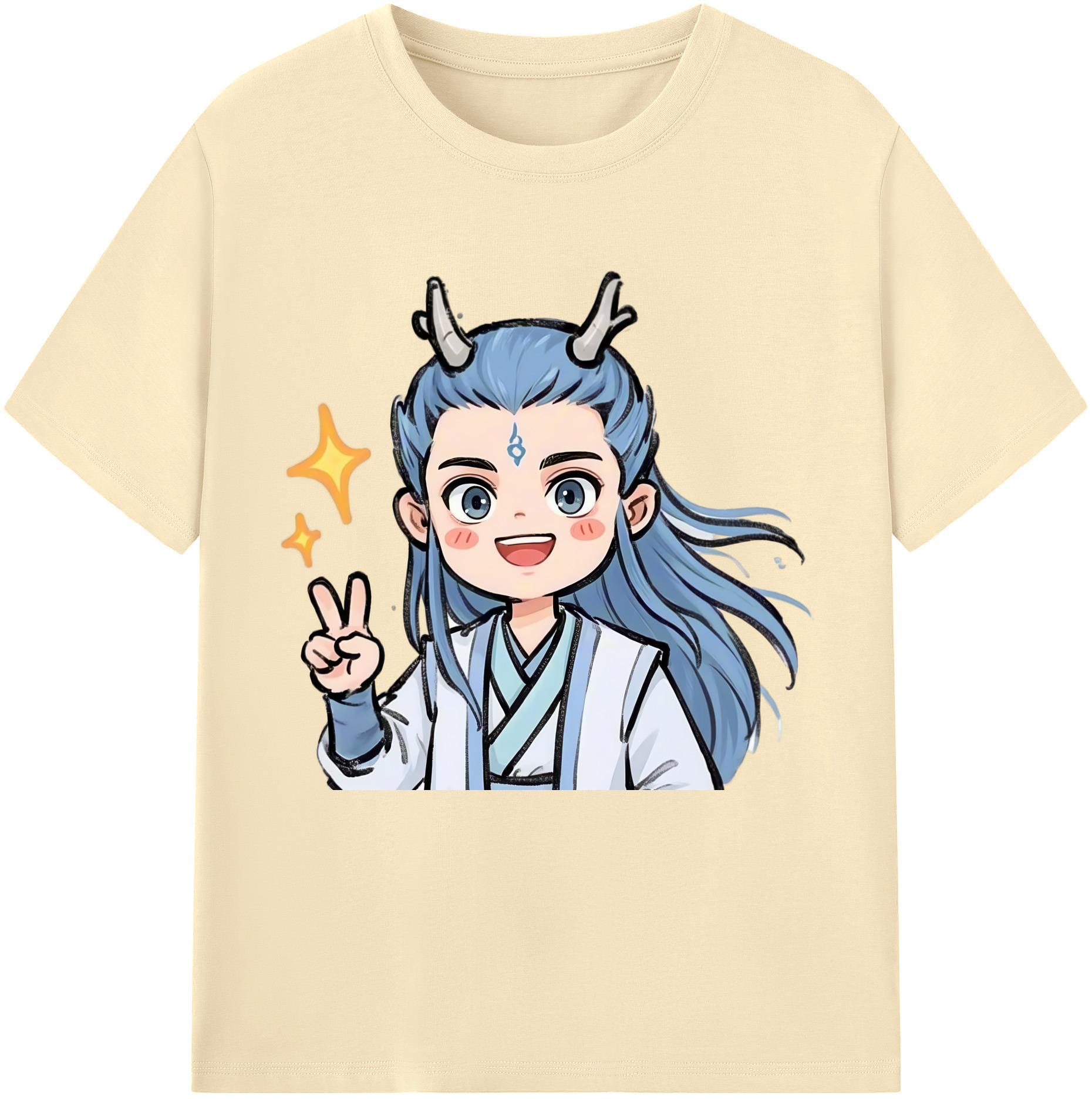 （画像用） Ne Zha 2 ナタ 魔童の大暴れ 綿100％半袖Tシャツ（フロントプリント）