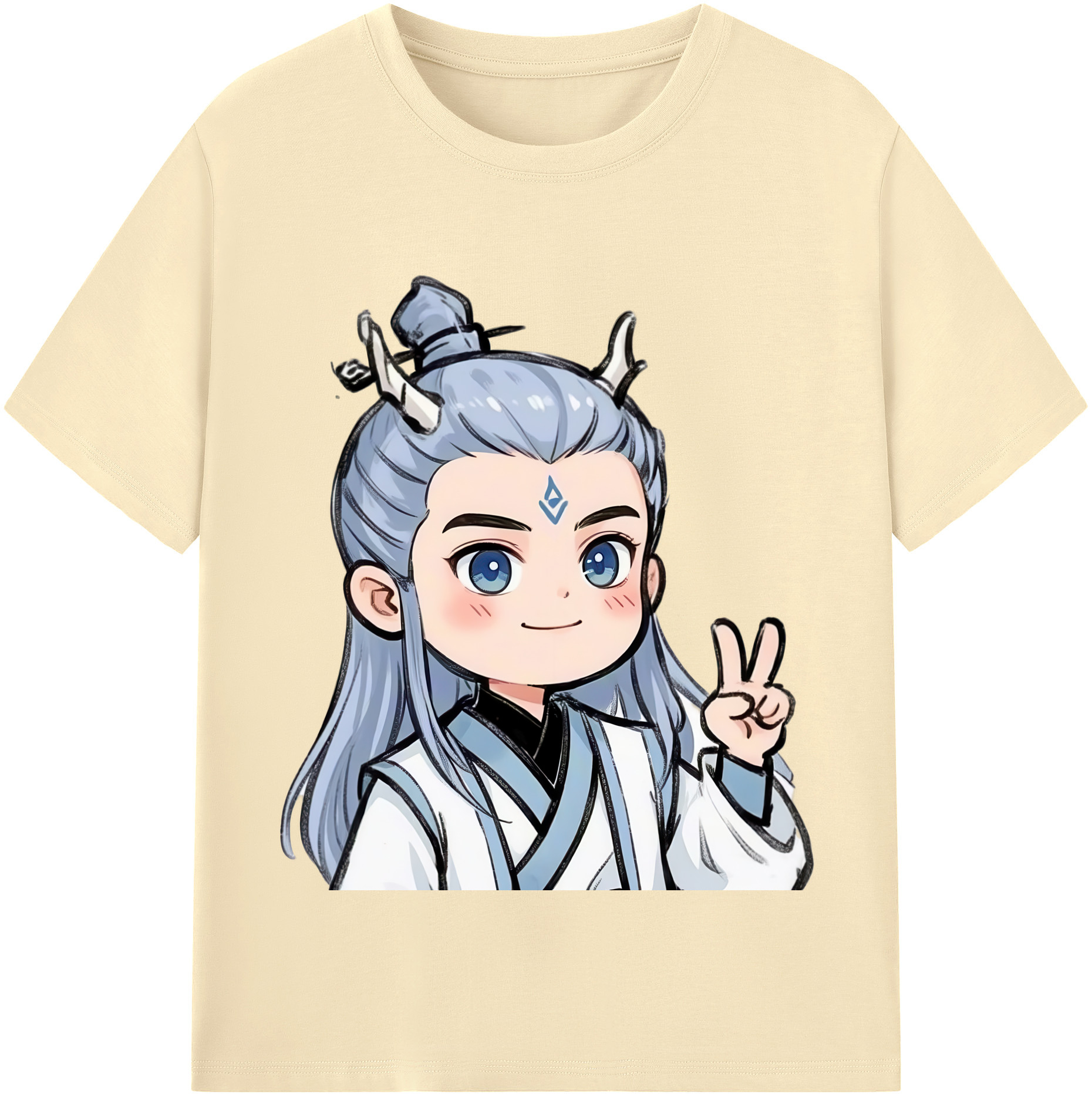 （画像用） Ne Zha 2 ナタ 魔童の大暴れ 綿100％半袖Tシャツ（フロントプリント）