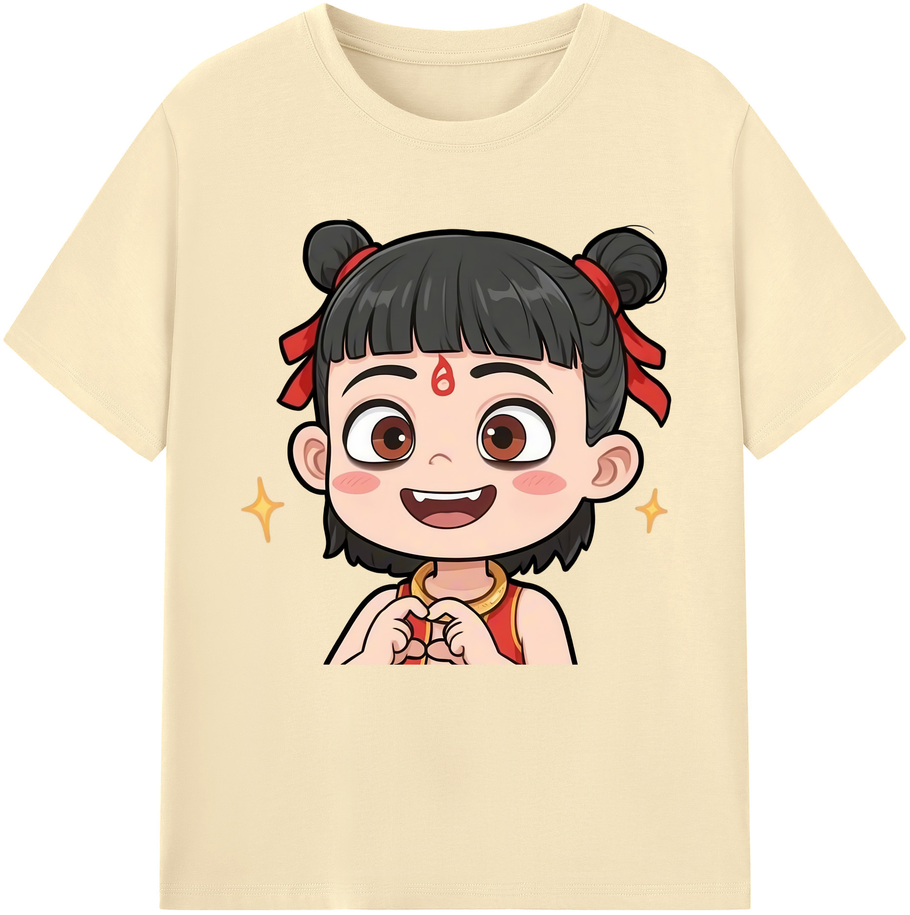 （画像用） Ne Zha 2 ナタ 魔童の大暴れ 綿100％半袖Tシャツ（フロントプリント）
