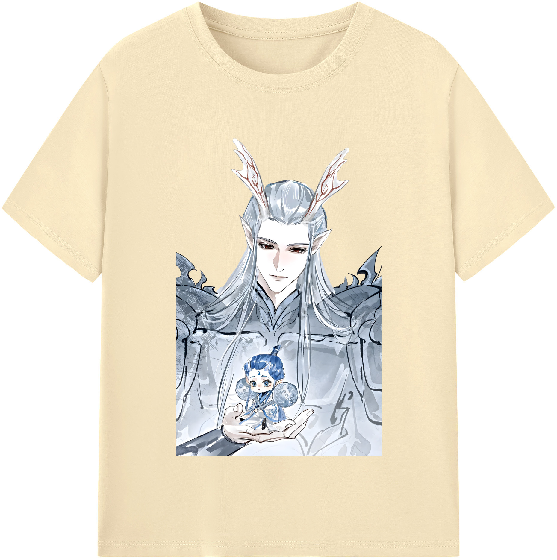 （画像用） Ne Zha 2 ナタ 魔童の大暴れ 綿100％半袖Tシャツ（フロントプリント）