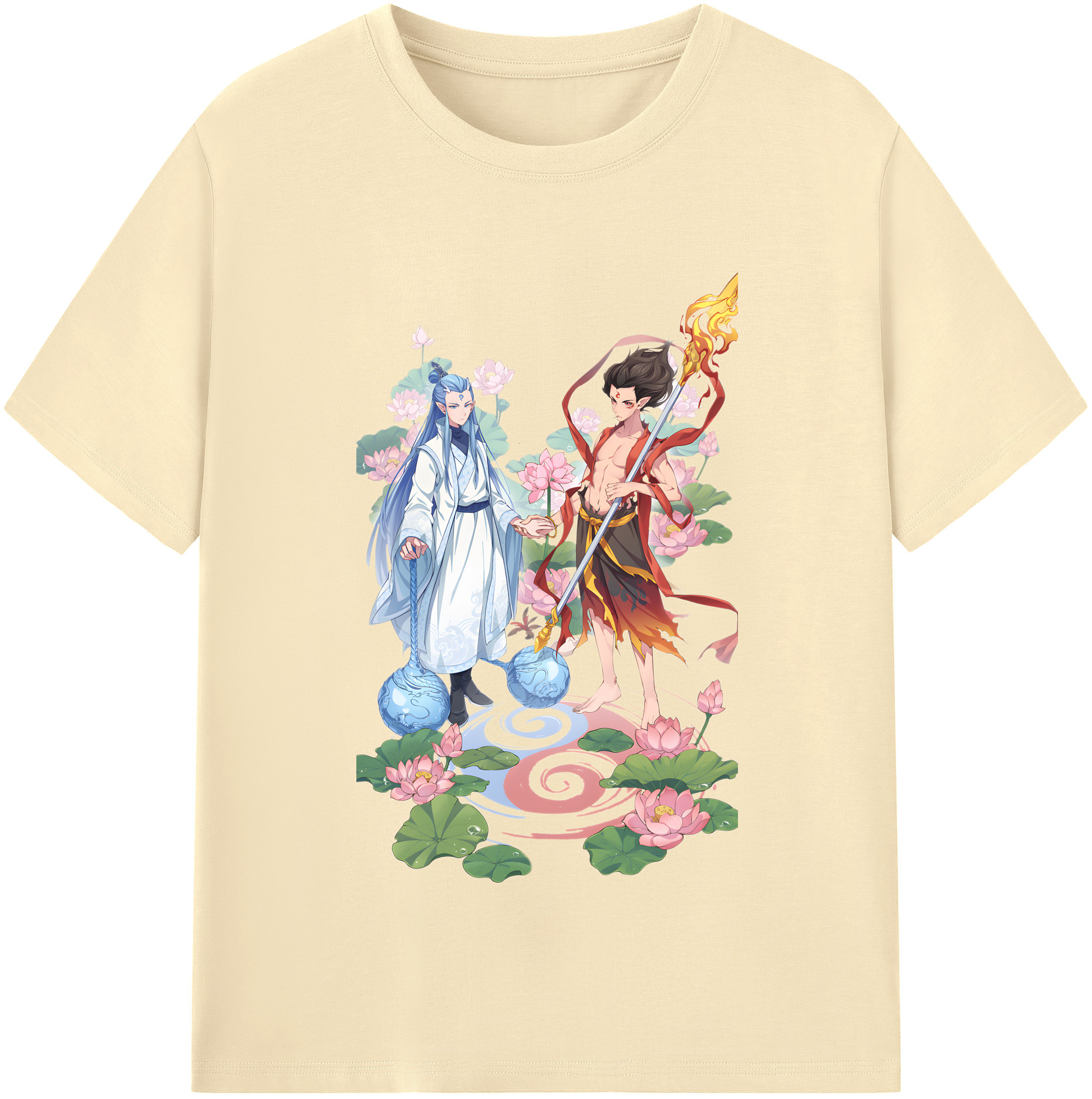 （画像用） Ne Zha 2 ナタ 魔童の大暴れ 綿100％半袖Tシャツ（フロントプリント）