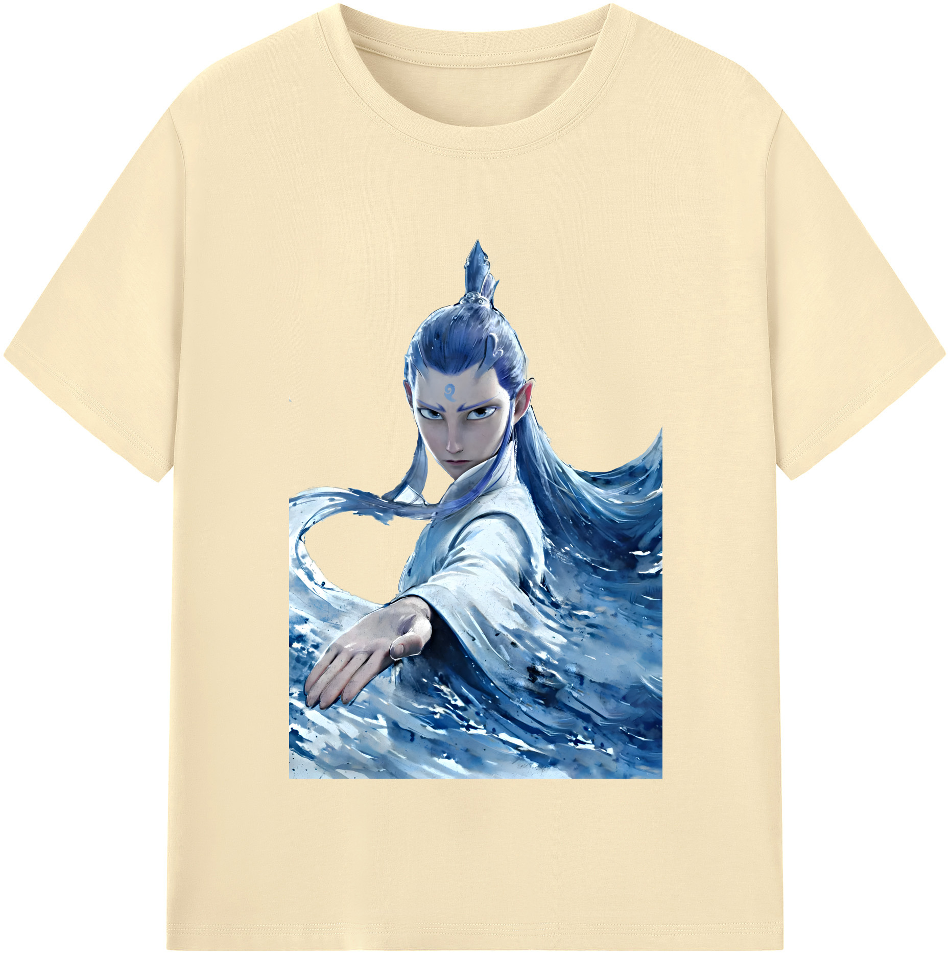（画像用） Ne Zha 2 ナタ 魔童の大暴れ 綿100％半袖Tシャツ（フロントプリント）