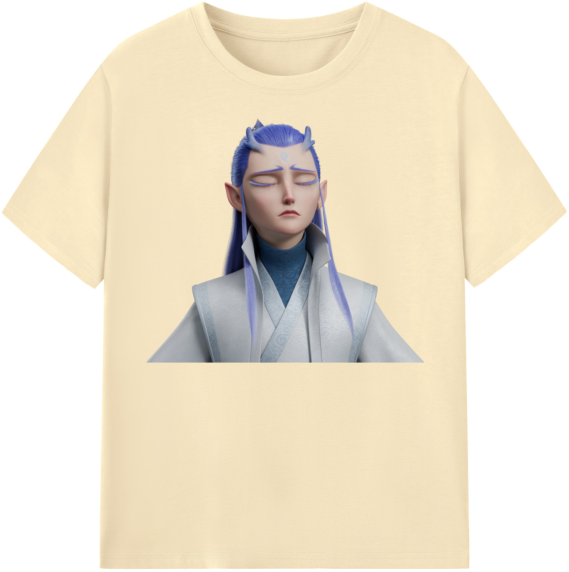 （画像用） Ne Zha 2 ナタ 魔童の大暴れ 綿100％半袖Tシャツ（フロントプリント）