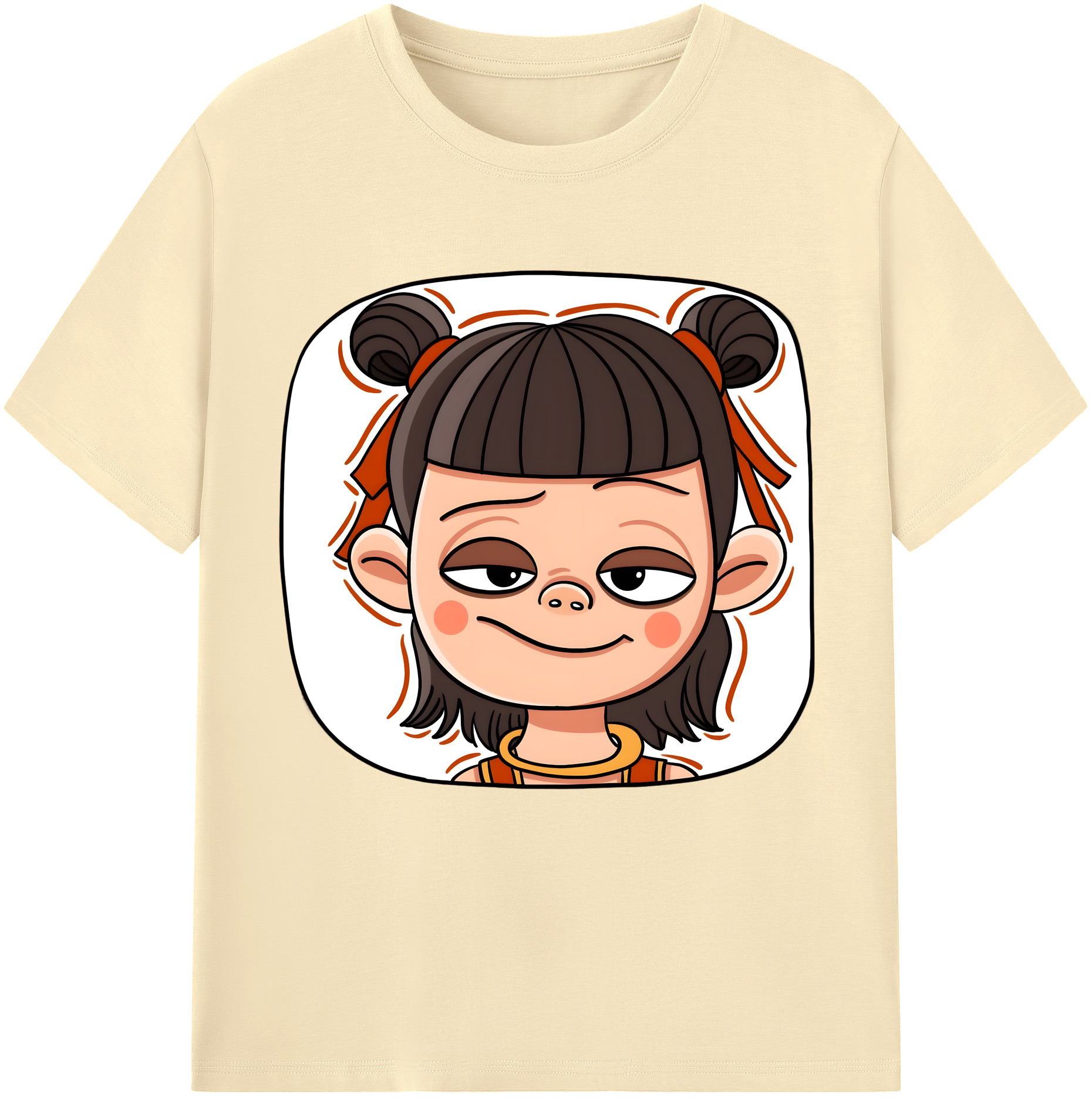 （画像用） Ne Zha 2 ナタ 魔童の大暴れ 綿100％半袖Tシャツ（フロントプリント）