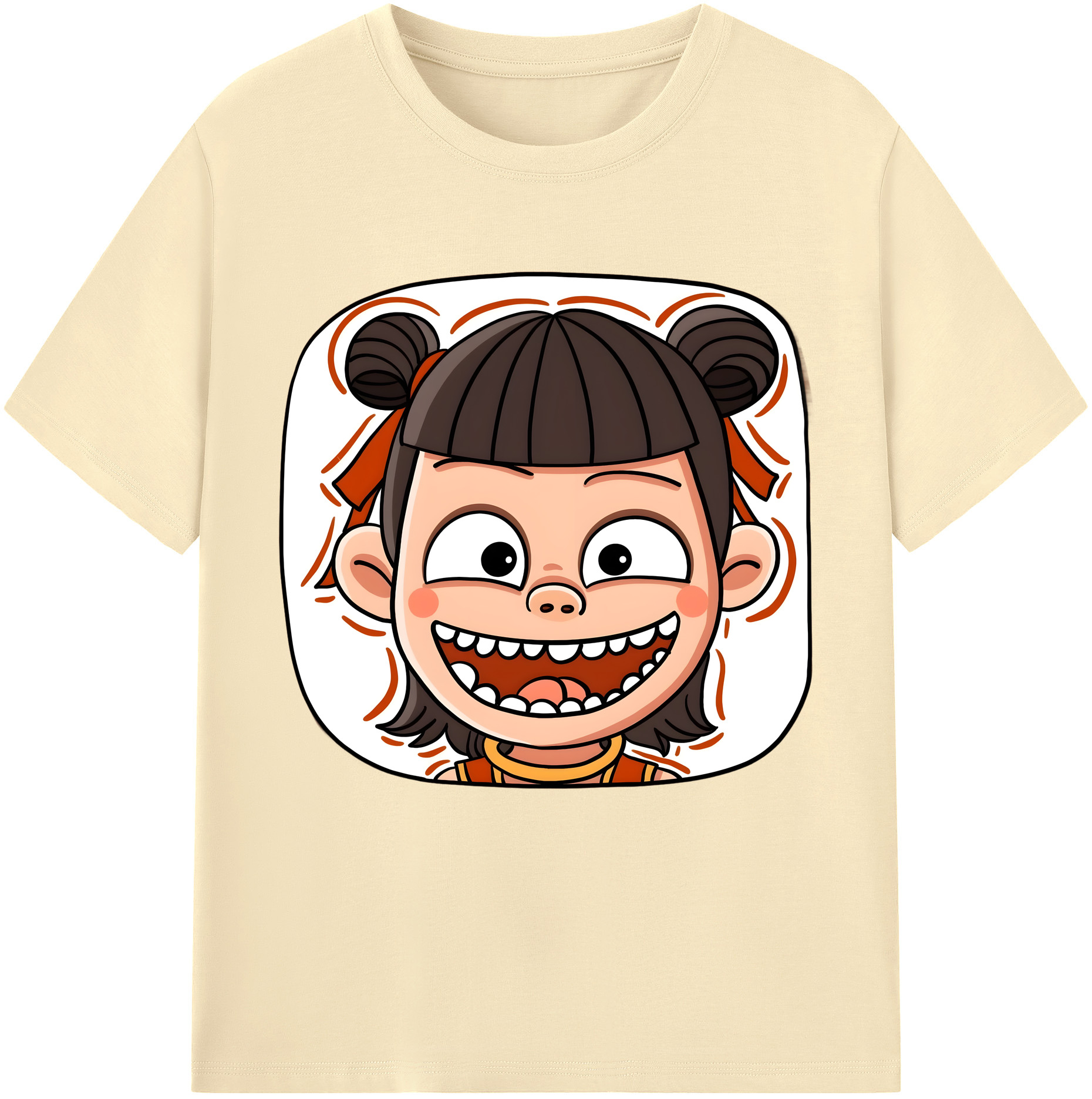 （画像用） Ne Zha 2 ナタ 魔童の大暴れ 綿100％半袖Tシャツ（フロントプリント）