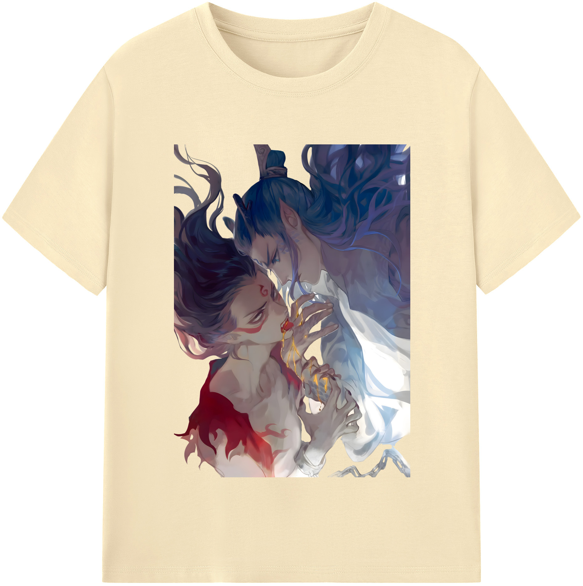 （画像用） Ne Zha 2 ナタ 魔童の大暴れ 綿100％半袖Tシャツ（フロントプリント）