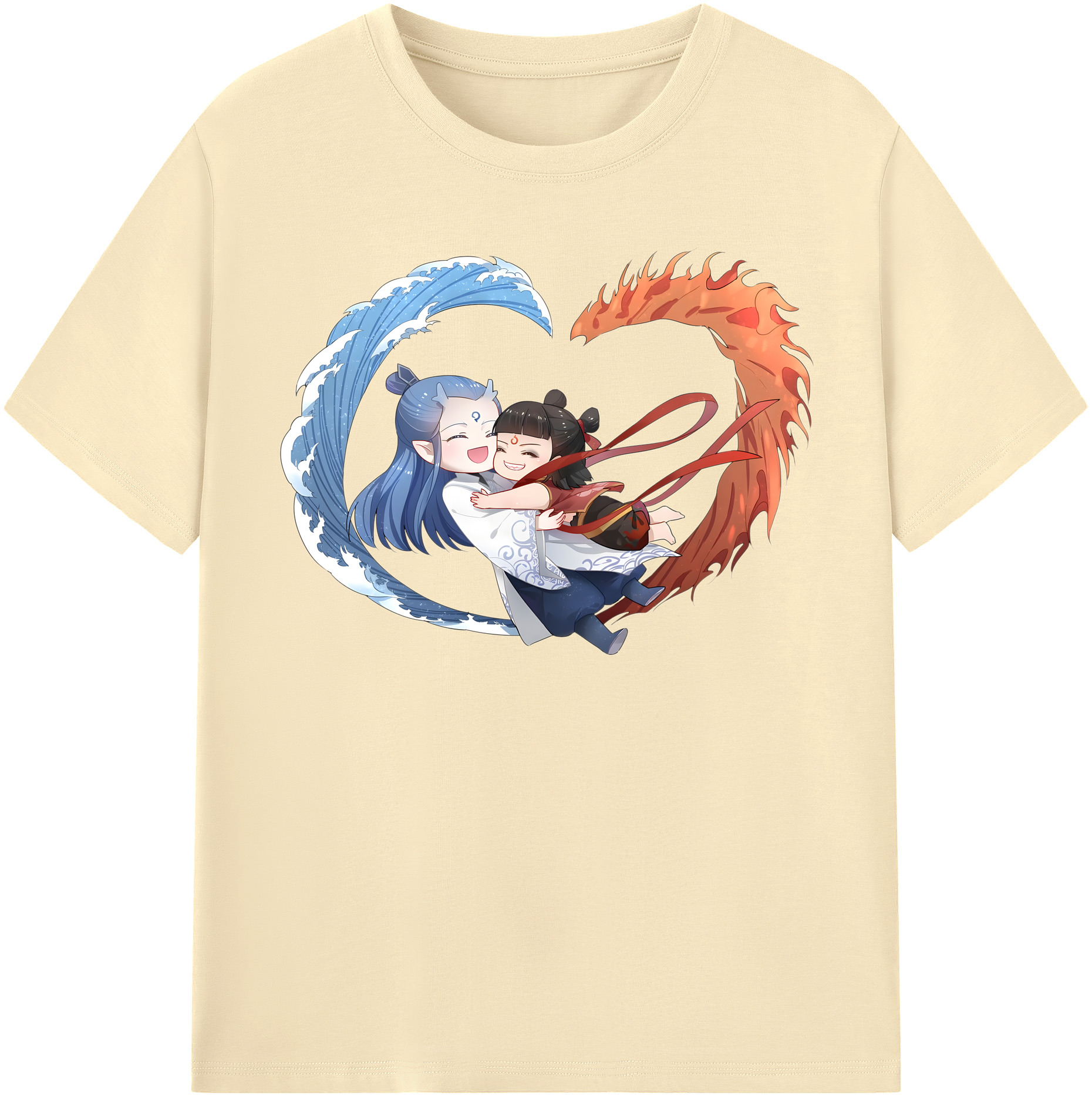 （画像用） Ne Zha 2 ナタ 魔童の大暴れ 綿100％半袖Tシャツ（フロントプリント）