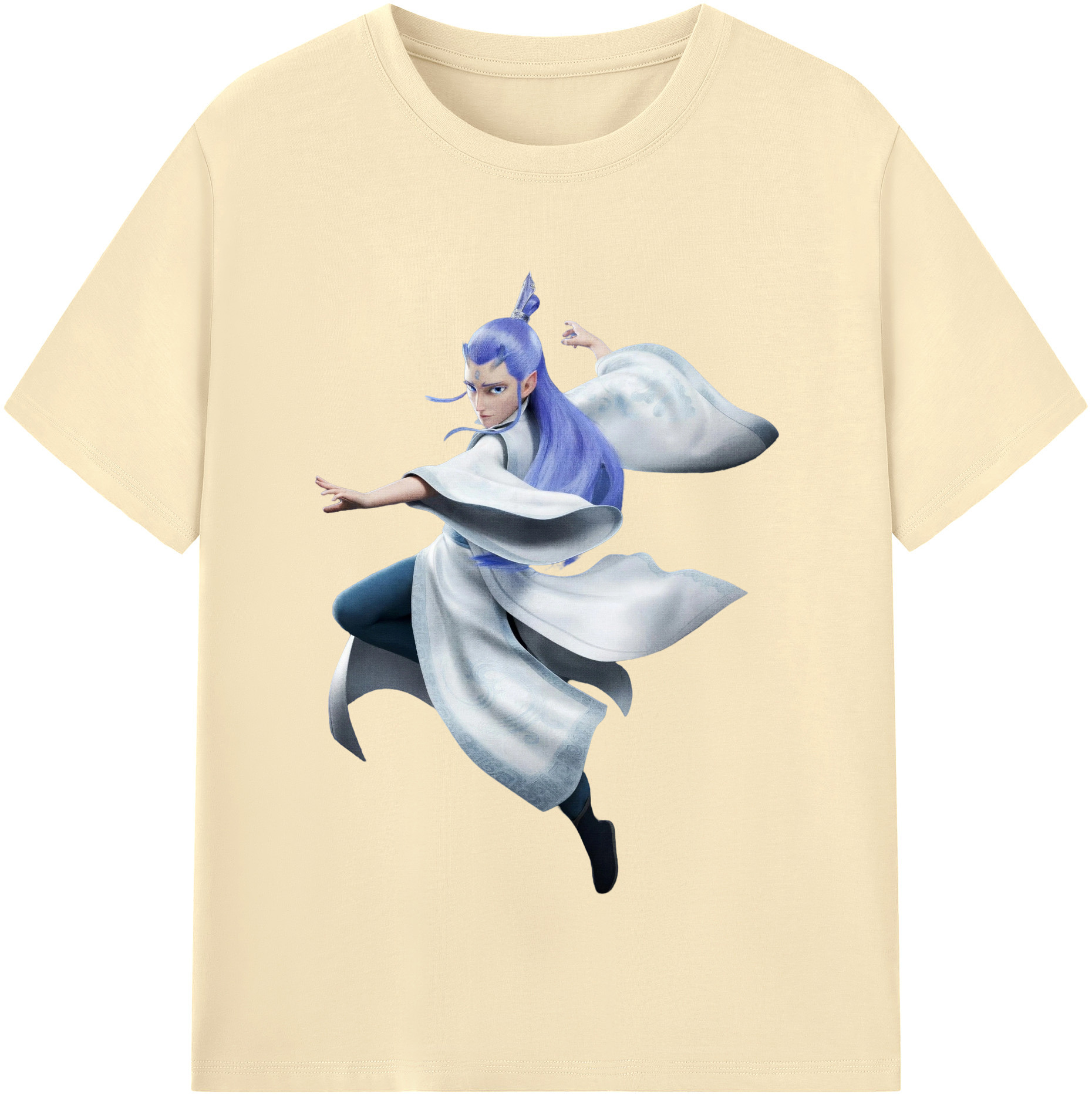 （画像用） Ne Zha 2 ナタ 魔童の大暴れ 綿100％半袖Tシャツ（フロントプリント）